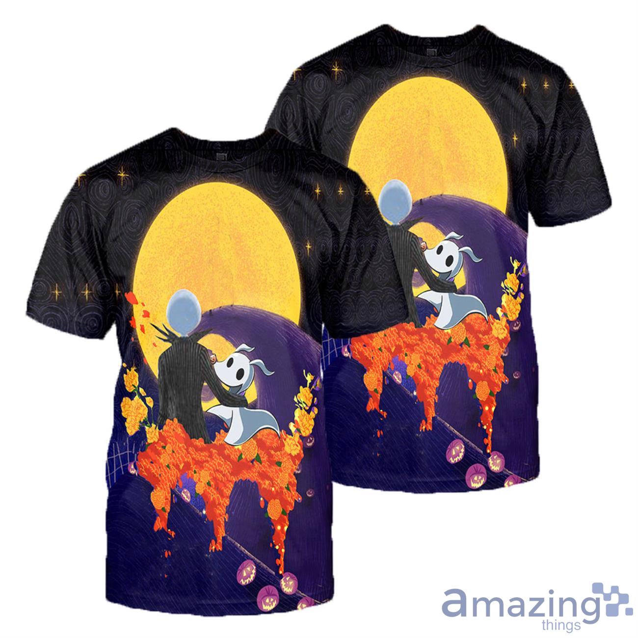 Jack Skellington Yellow Moon Halloween Gift 3D All Over Printed Shirts Product Photo 1