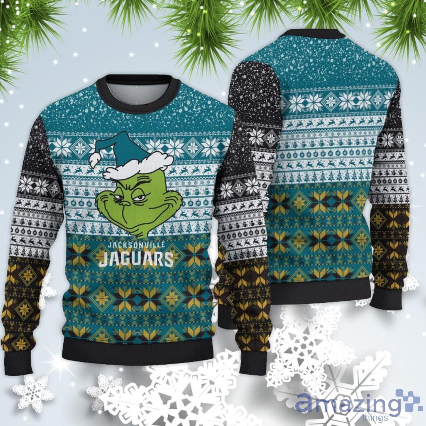Jacksonville Jaguars Christmas Grinch Sweater For Fans Product Photo 1