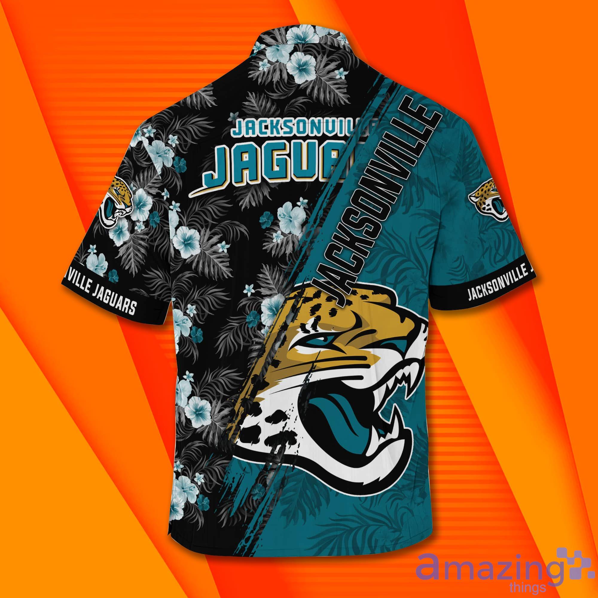 Jacksonville Jaguars NFL Tropical Flowers Pattern Short Sleeves Hawaiian  Shirt