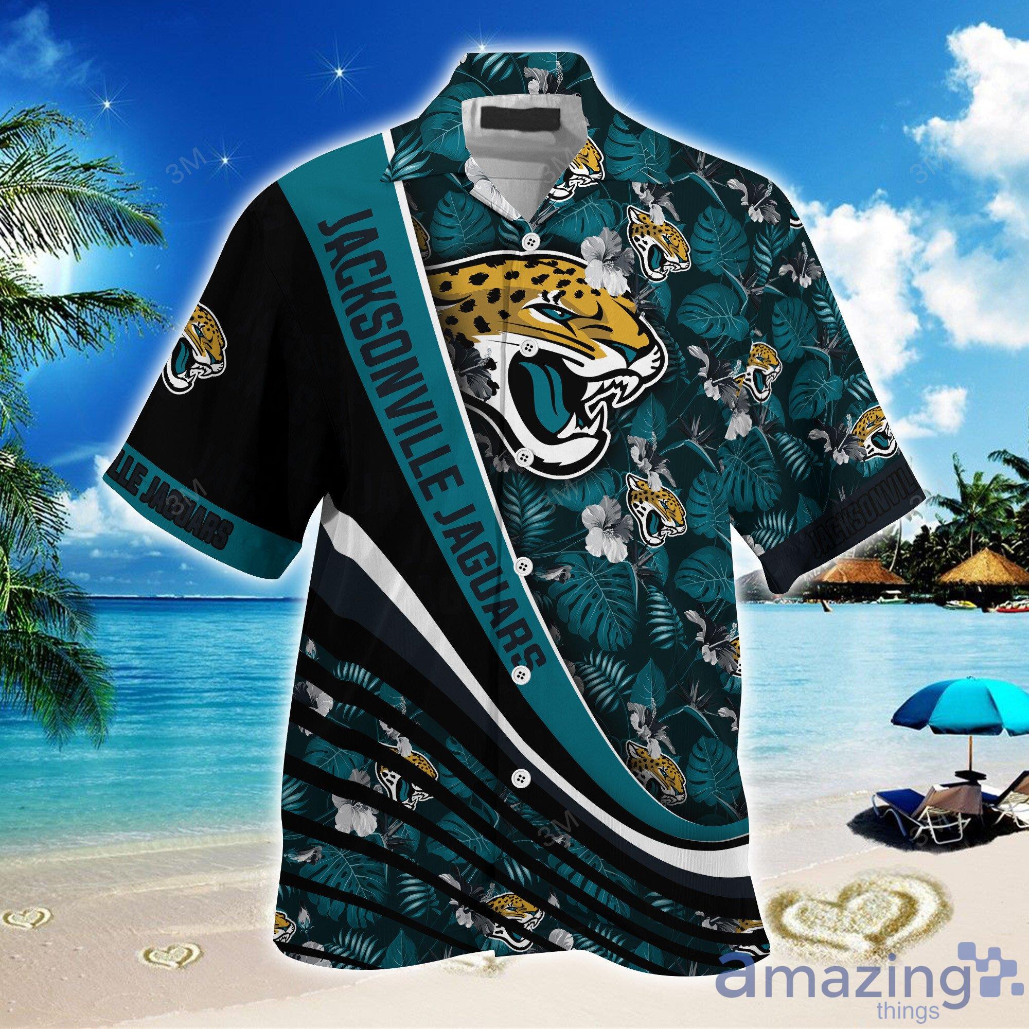 Jaguars Tropical Flower NFL Hawaiian Shirt, NFL Gifts For Fans