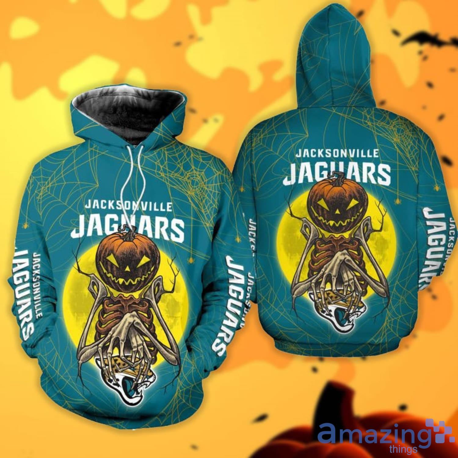 Jacksonville Jaguars Pumpskin Monster Halloween 3D All Over Printed Shirts Product Photo 1