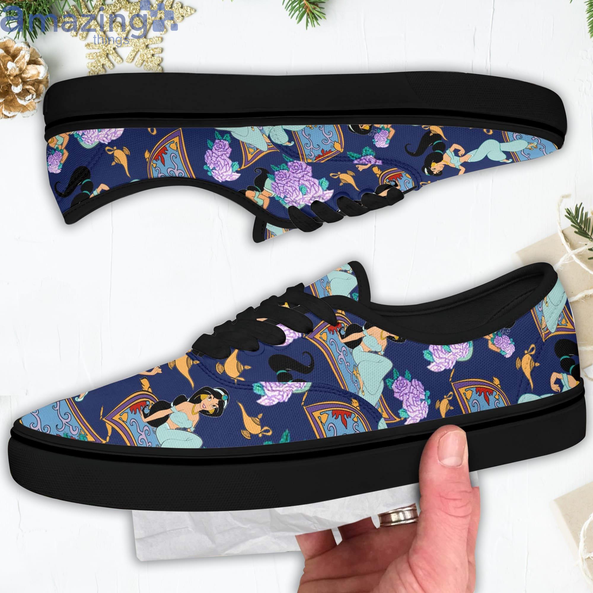 Dicht schouder Uitstralen Jasmine Princess Full Prints Disney Cartoon Low Top Slip On Lace Up Canvas  Vans Shoes