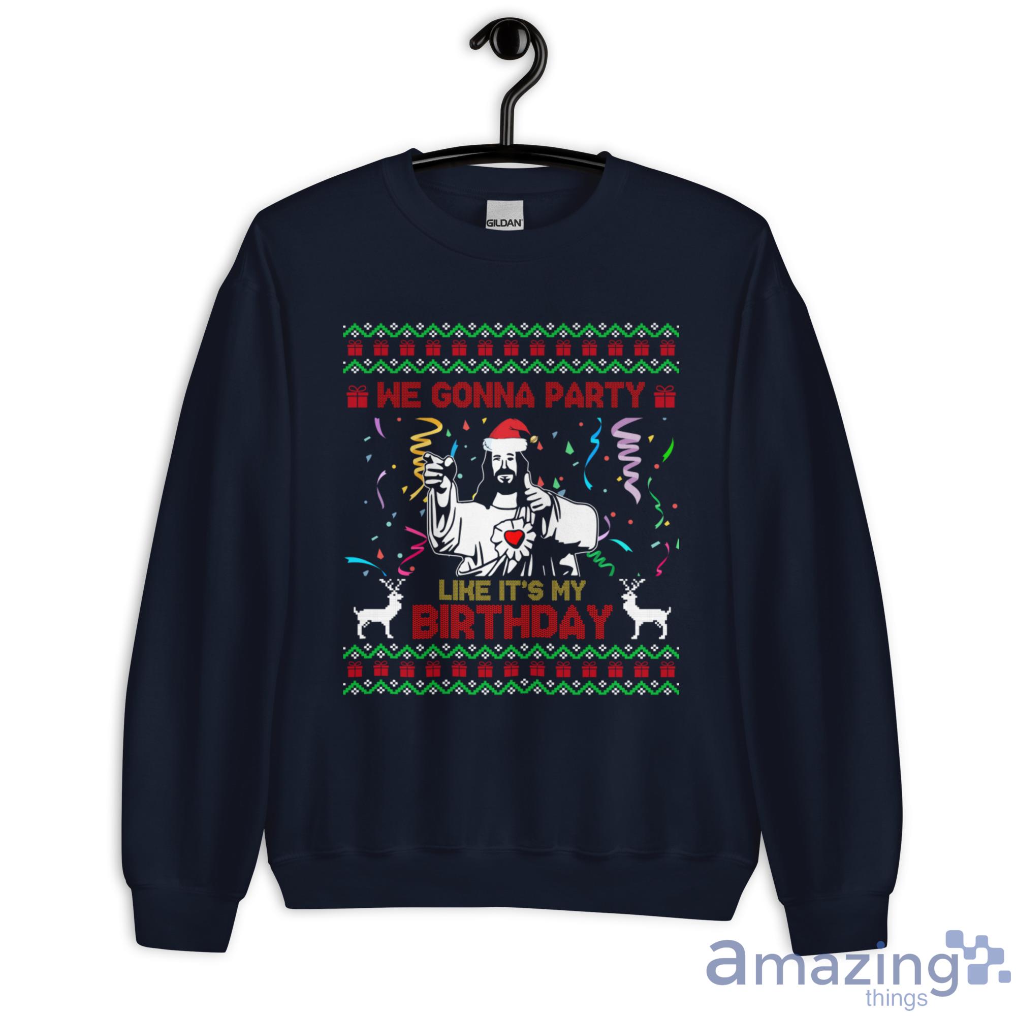 Jesus We Gonna Party Like It's My Birthday Christmas Sweatshirt - G180 Unisex Heavy Blend Crewneck Sweatshirt-1