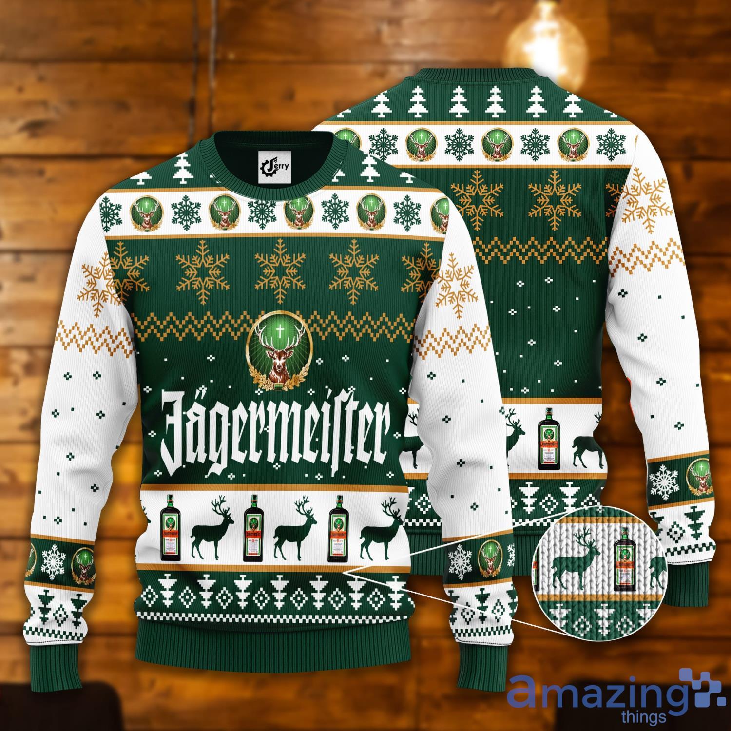 J'Germeister Snowflake Pattern Ugly Christmas Sweater Product Photo 1