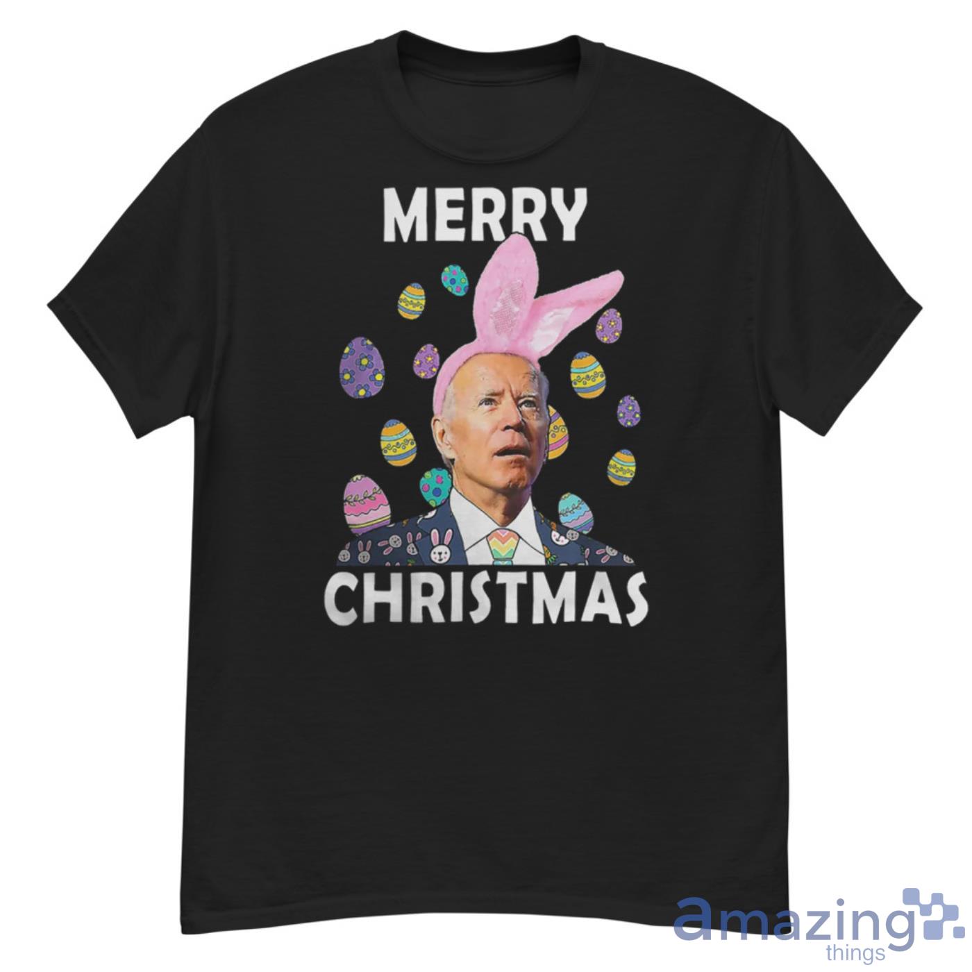 Joe Biden Merry Christmas Confused Easter Day Funny Shirt Product Photo 1