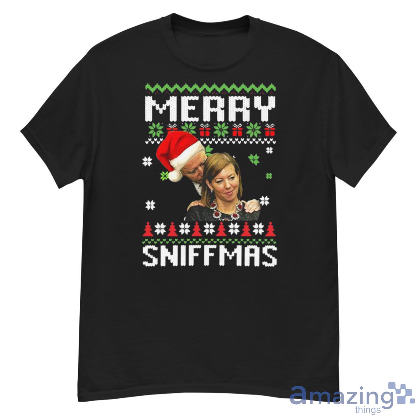 Joe Biden Mery Sniffmas Funny Ugly Christmas Sweater Shirt Product Photo 1
