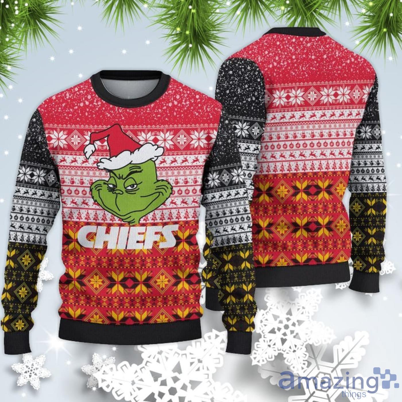 Kansas City Chiefs Christmas Grinch Sweater For Fans Product Photo 1