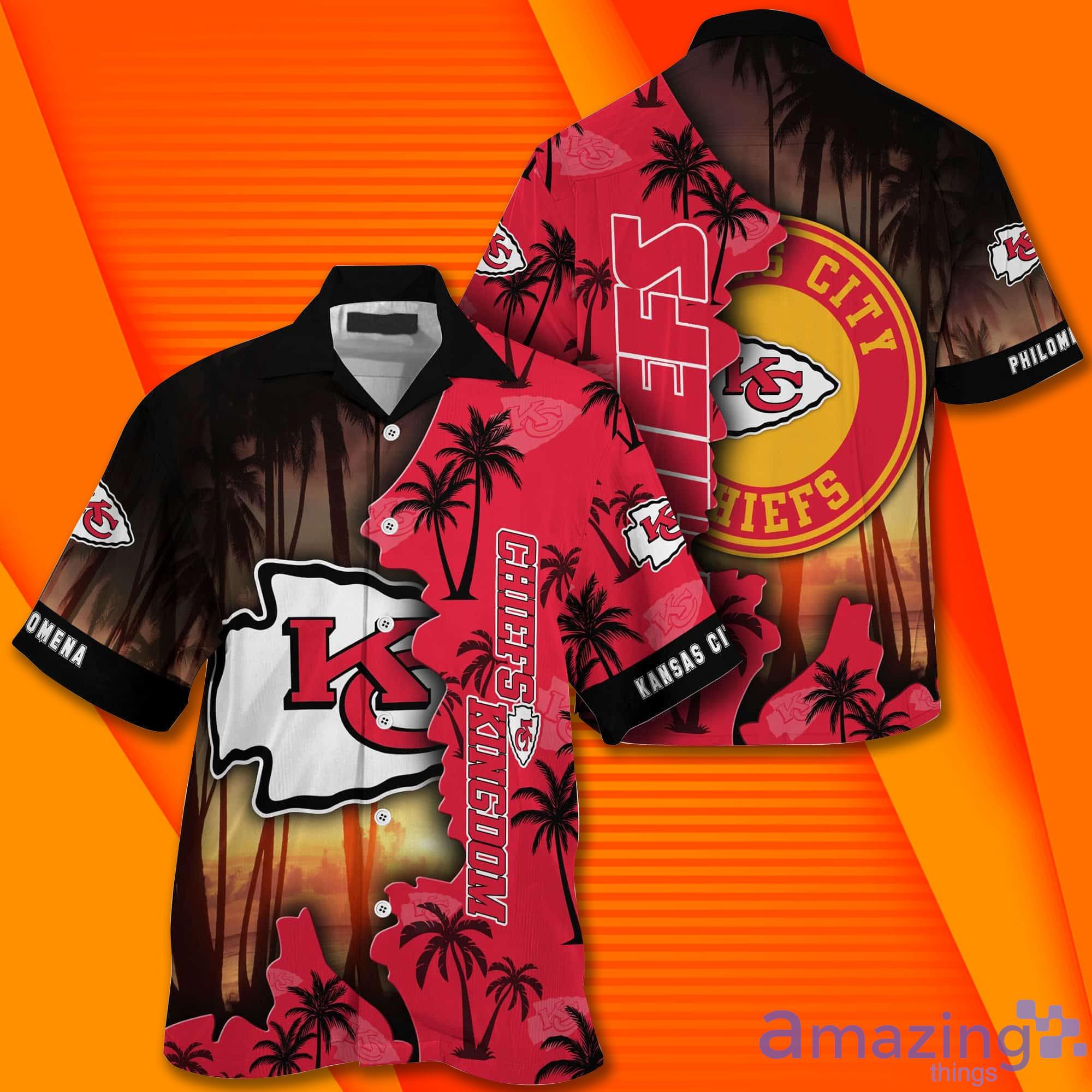 Kansas City Chiefs NF And Tropical Pattern Custom Name Hawaiian Shirt image Kansas City Chiefs NF And Tropical Pattern Custom Name Hawaiian Shirt Product Photo 2
