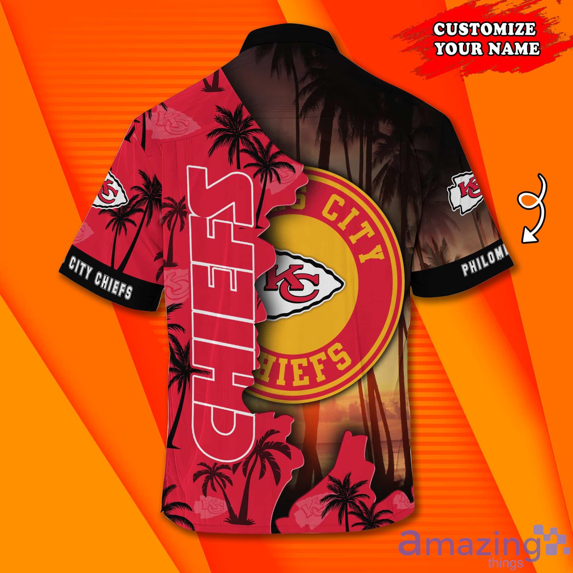 Kansas City Chiefs NF And Tropical Pattern Custom Name Hawaiian Shirt Product Photo 1 Kansas City Chiefs NF And Tropical Pattern Custom Name Hawaiian Shirt Product Photo 1
