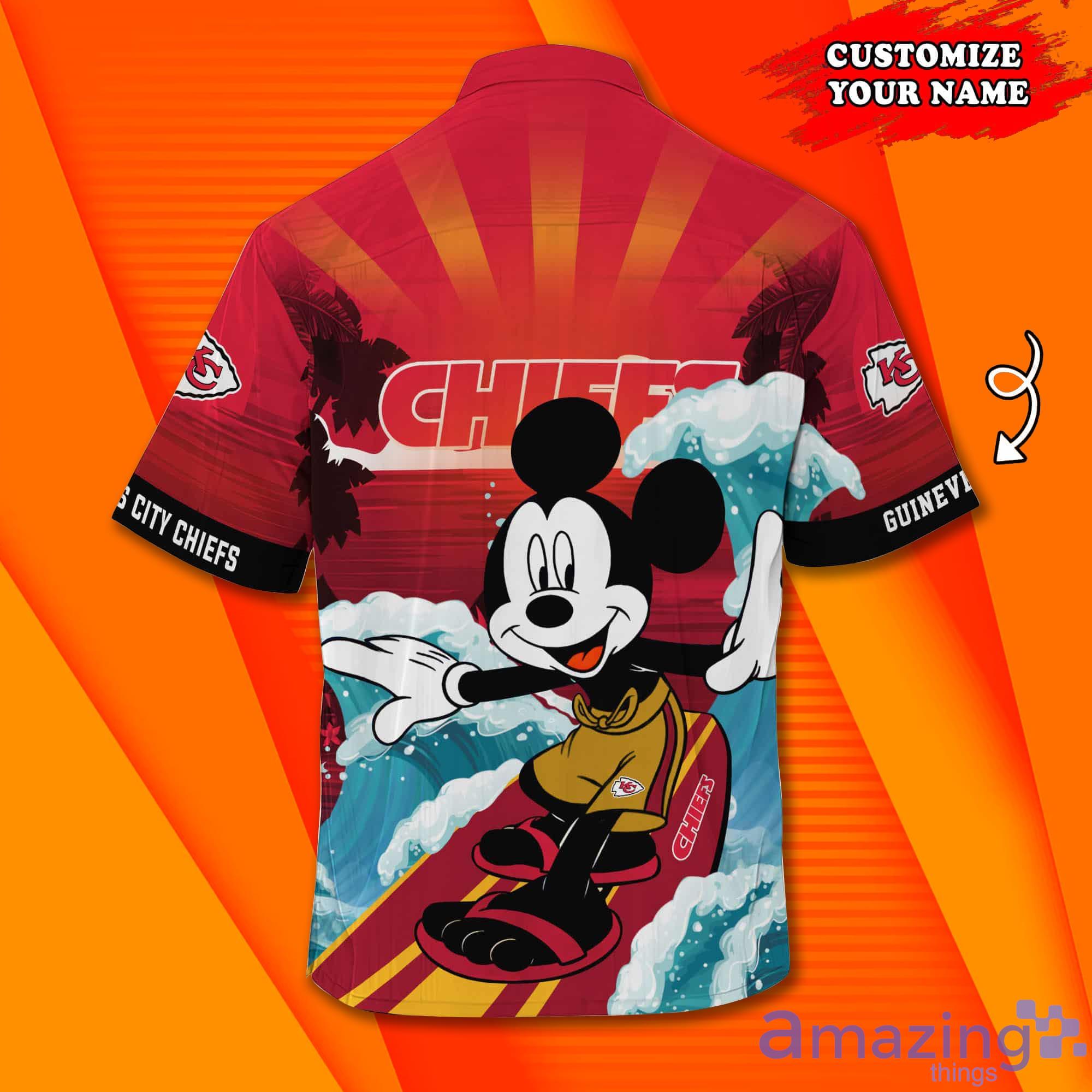 Kansas City Chiefs NFL Mickey Mouse Custom Name Hawaiian Shirt