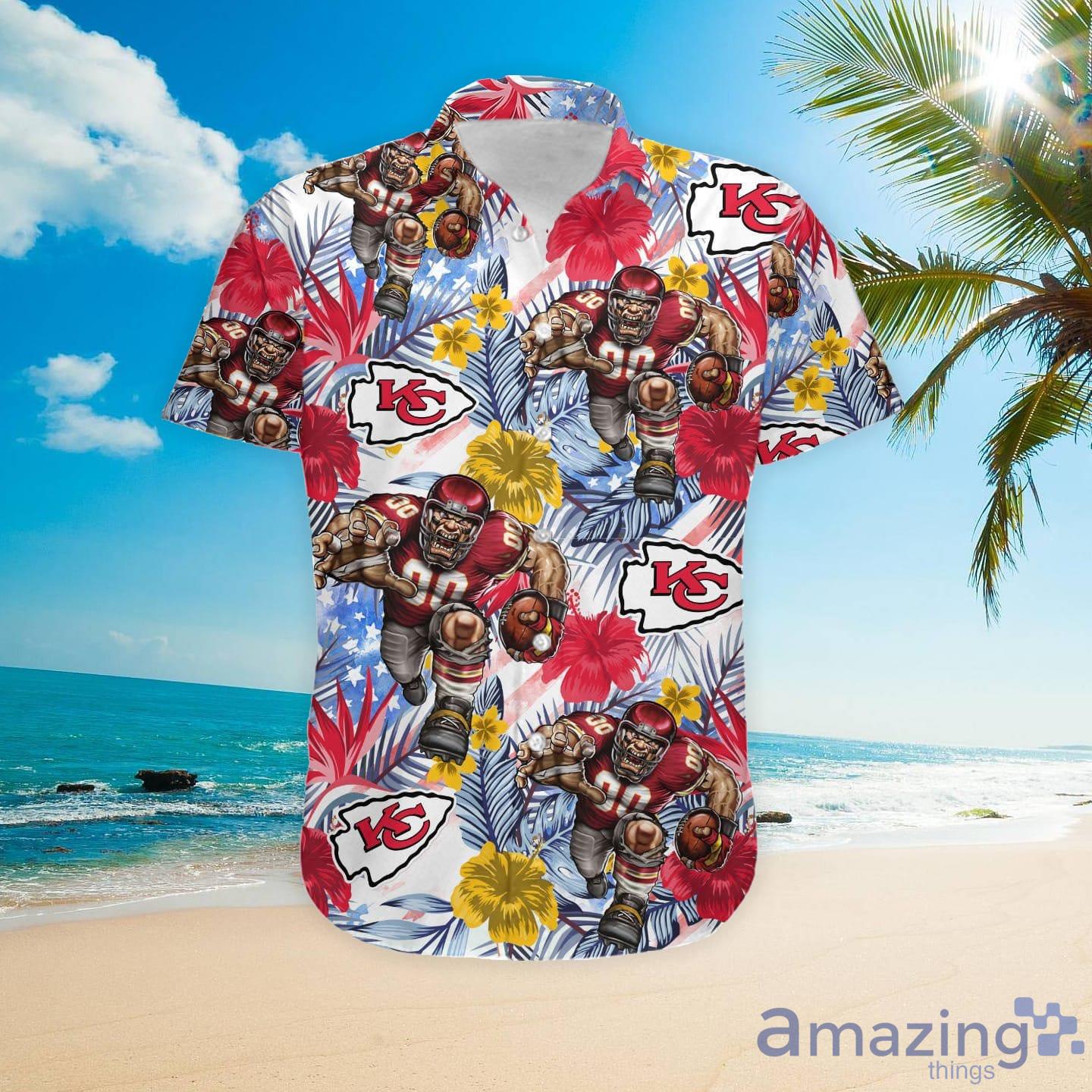 Kansas City Chiefs 1/4 Zip Shirts Outfits Mens Hawaii Short Sleeve