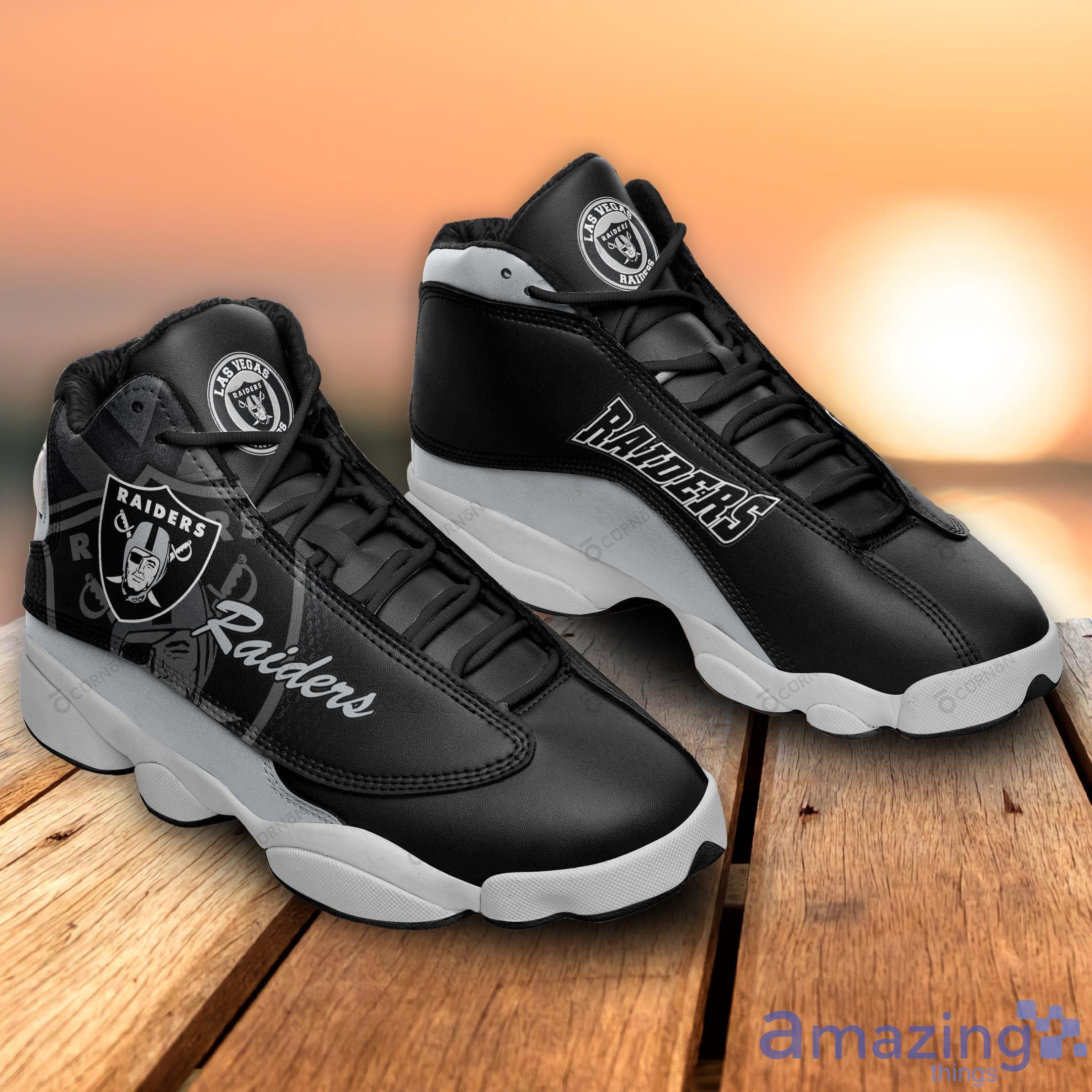 Las Vegas Raiders Fans Black Air Jordan 13 Sneakers Shoes