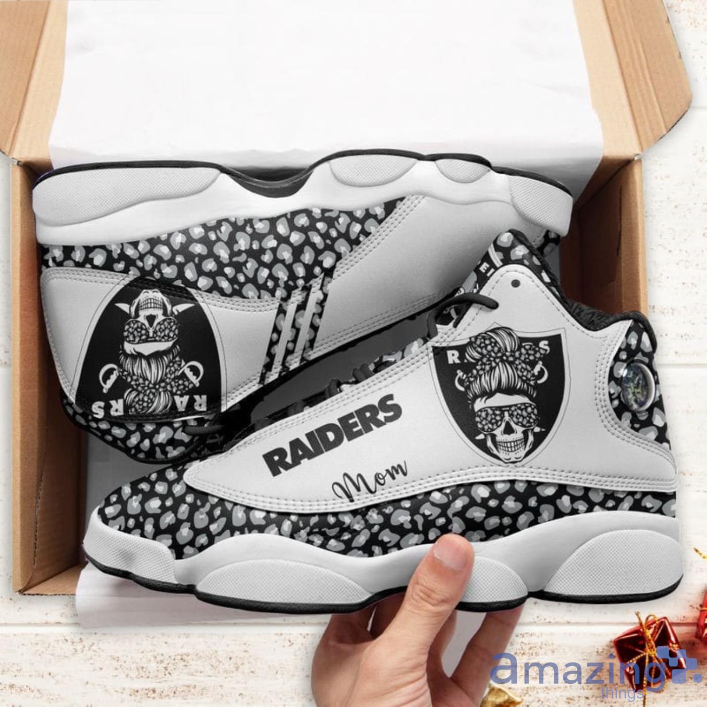 Las Vegas Raiders Mom Leopard Pattern Air Jordan 13 Shoes For Fans