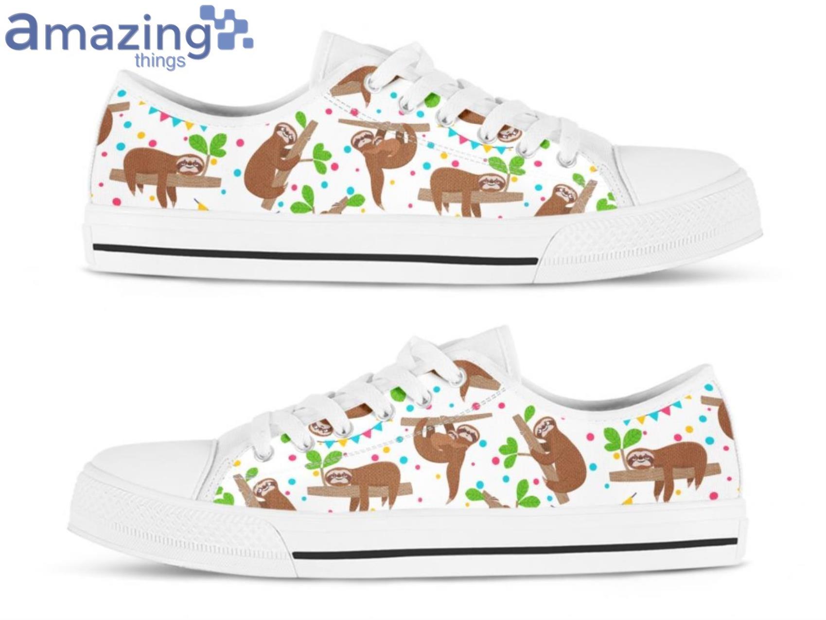Lazy Animal Sloth Pattern Low Top Shoes image Lazy Animal Sloth Pattern Low Top Shoes Product Photo 2