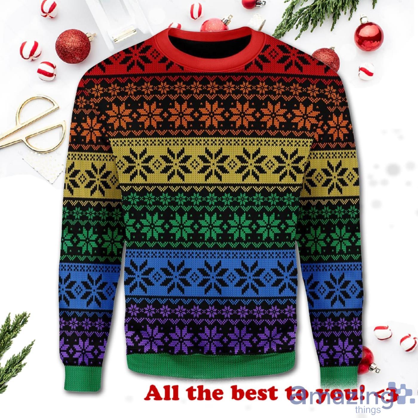 LGBT Christmas Pattern All Over Print Christmas Ugly Sweater Product Photo 1 LGBT Christmas Pattern All Over Print Christmas Ugly Sweater Product Photo 1