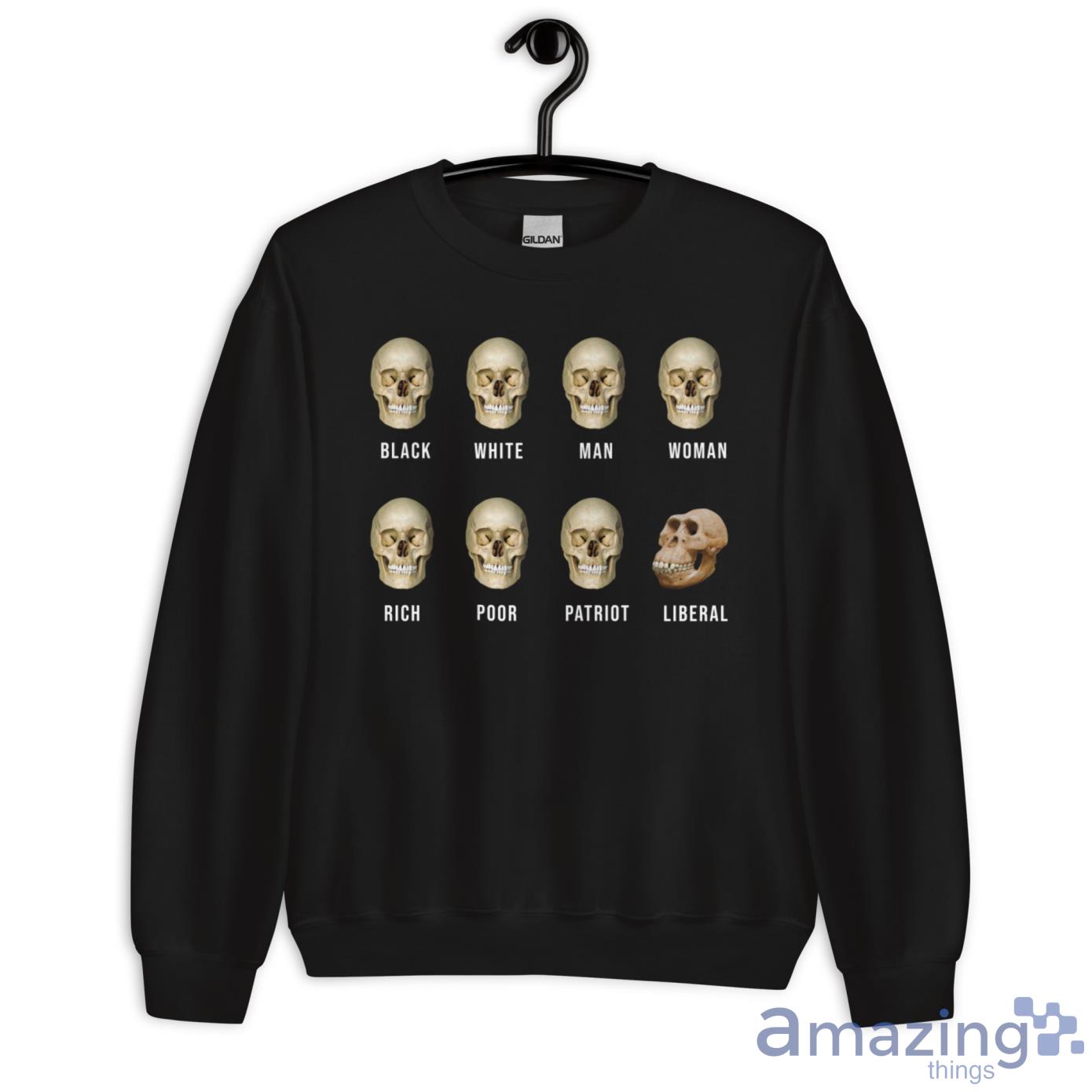 Liberal Skull, Skulls Of Modern America Shirt image Liberal Skull, Skulls Of Modern America Shirt - Unisex Heavy Blend Crewneck Sweatshirt