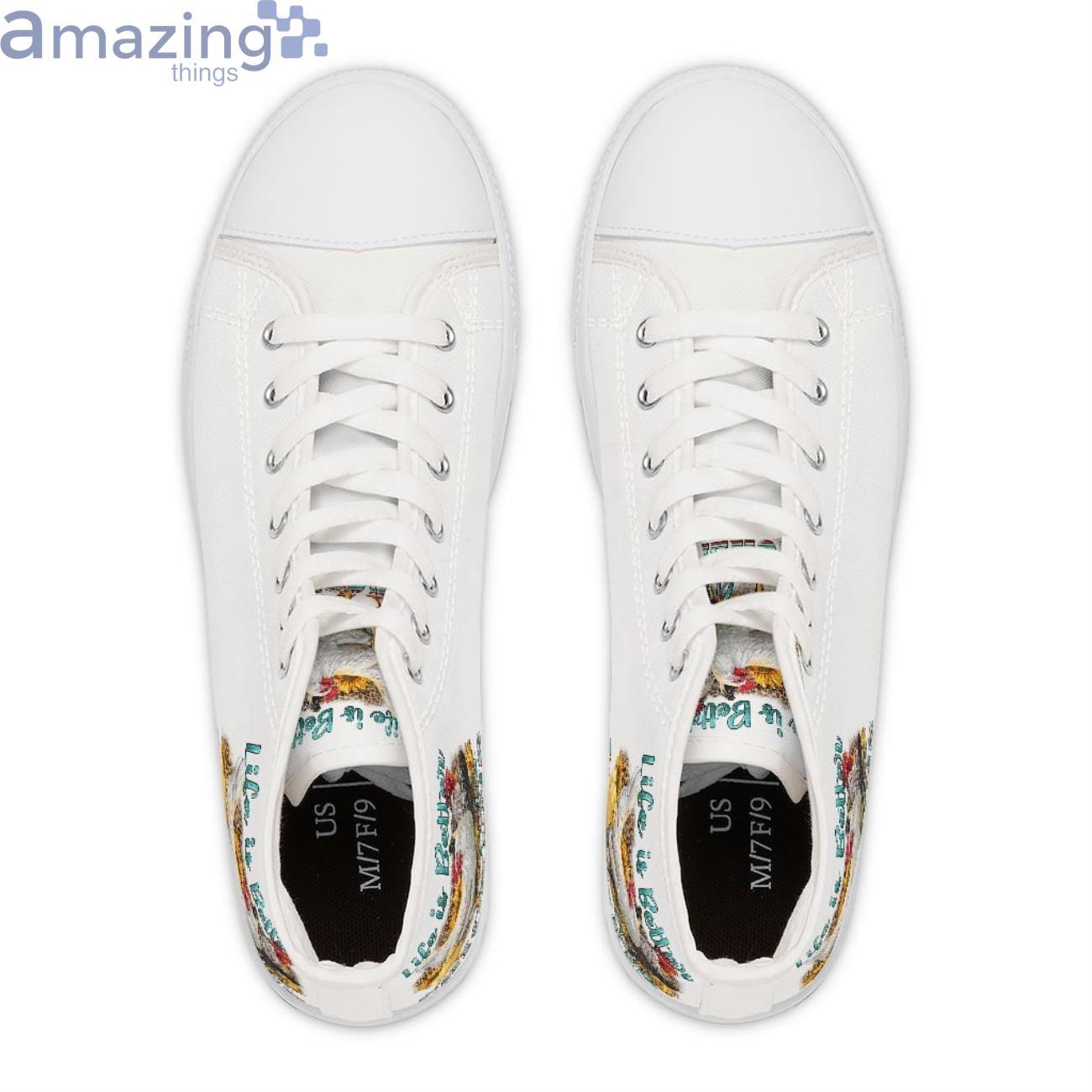 Life Is Better Cute Chickens High Top Sneakers Shoes image Life Is Better Cute Chickens High Top Sneakers Shoes Product Photo 2