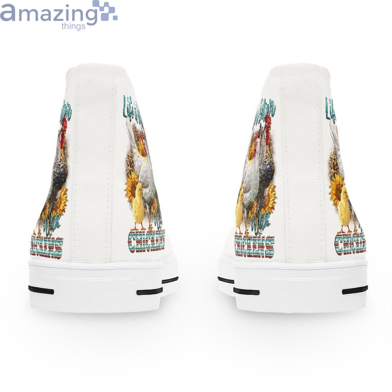 Life Is Better Cute Chickens High Top Sneakers Shoes image Life Is Better Cute Chickens High Top Sneakers Shoes Product Photo 3