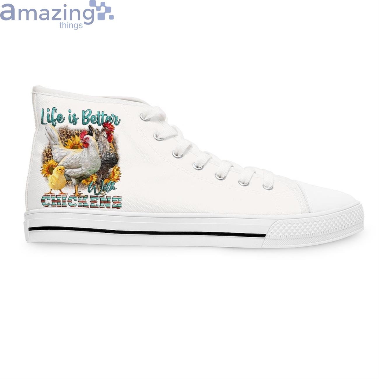 Life Is Better Cute Chickens High Top Sneakers Shoes image Life Is Better Cute Chickens High Top Sneakers Shoes Product Photo 4