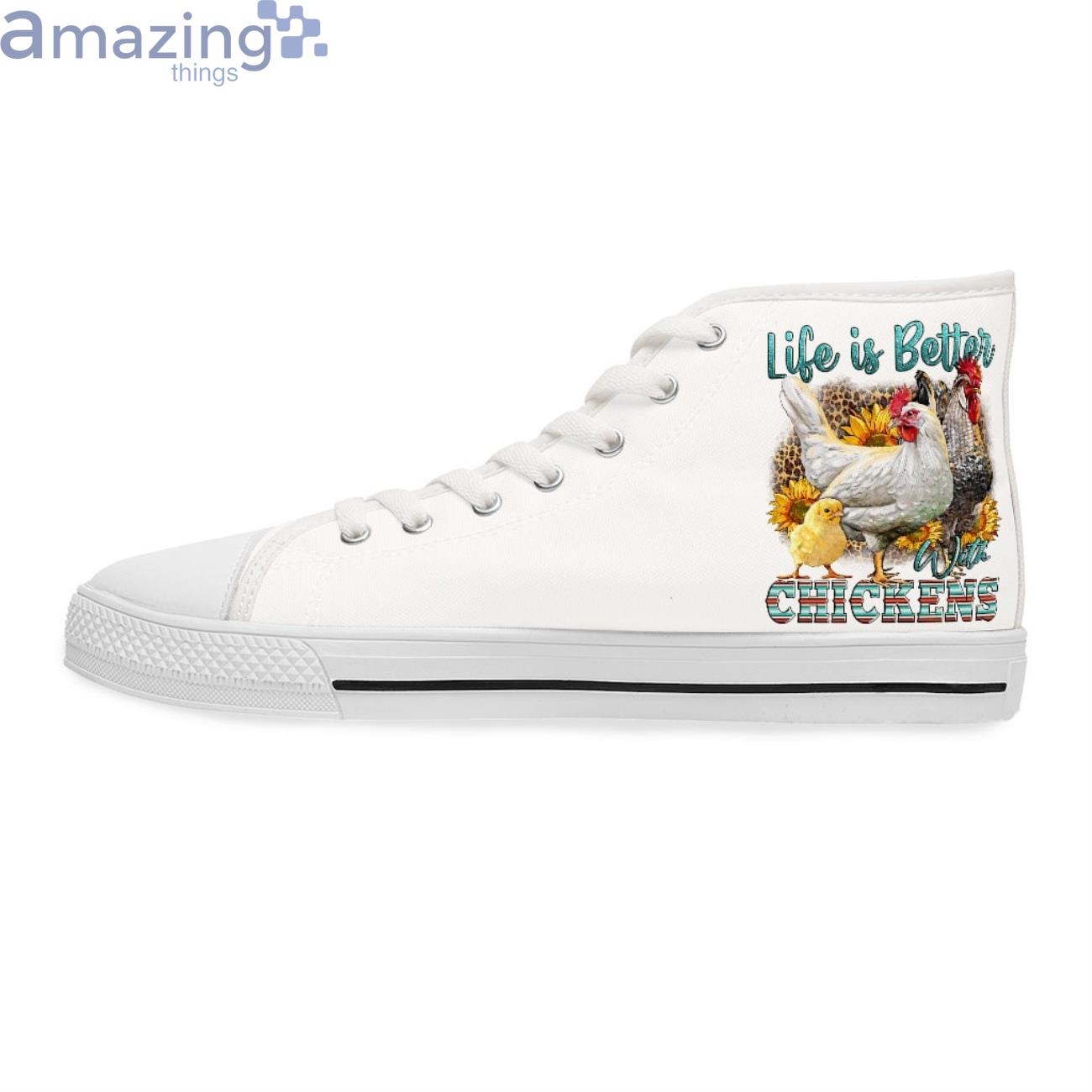 Life Is Better Cute Chickens High Top Sneakers Shoes image Life Is Better Cute Chickens High Top Sneakers Shoes Product Photo 5
