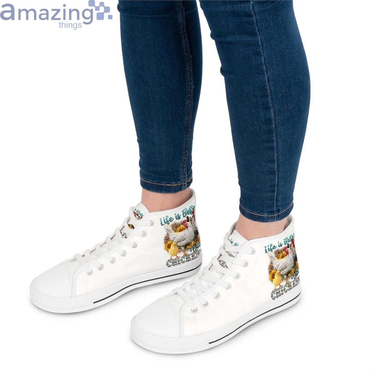 Life Is Better Cute Chickens High Top Sneakers Shoes Product Photo 1 Life Is Better Cute Chickens High Top Sneakers Shoes Product Photo 1