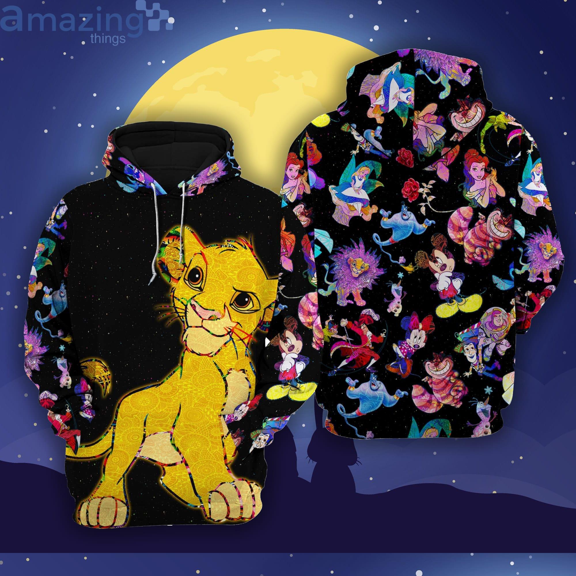 Lion King Simba Galaxy Night Sky Patterns Disney 3D Hoodie Zip Hoodie Product Photo 1