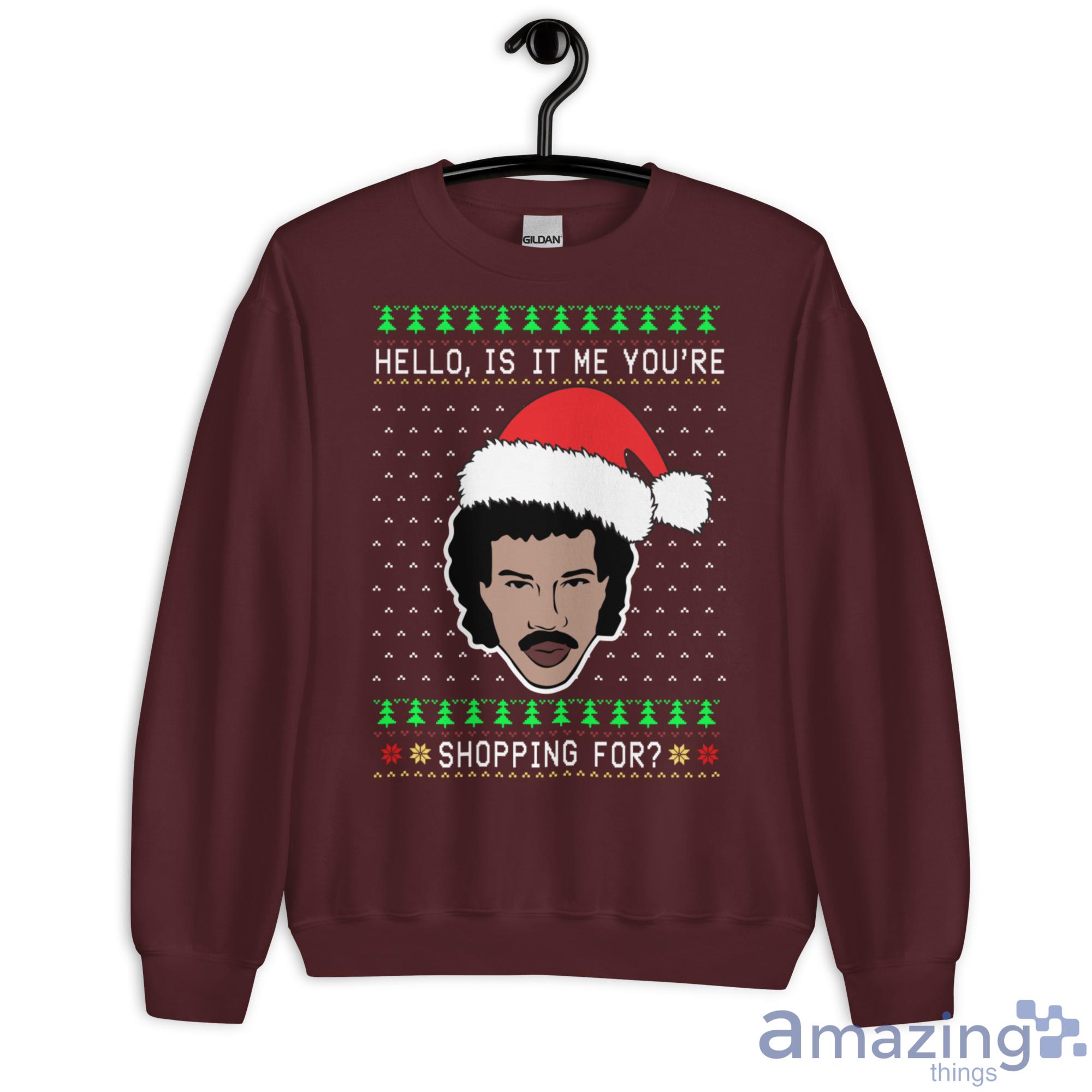 Lionel Richie Hello Ugly Christmas Sweatshirt - G180 Unisex Heavy Blend Crewneck Sweatshirt-2