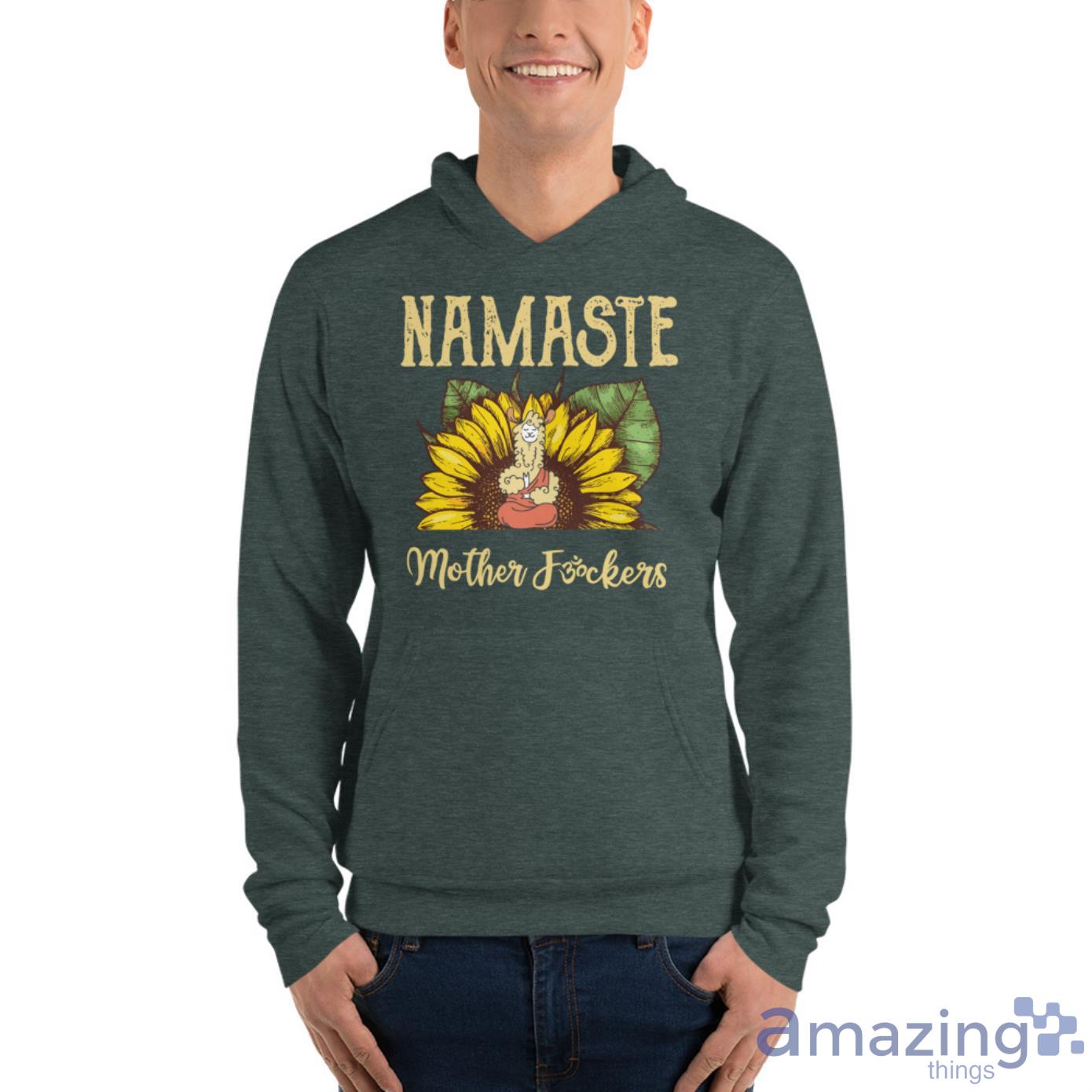 Llama Sunflower Namaste Mother Fockers Shirt image Llama Sunflower Namaste Mother Fockers Shirt - Unisex Fleece Pullover Hoodie-1