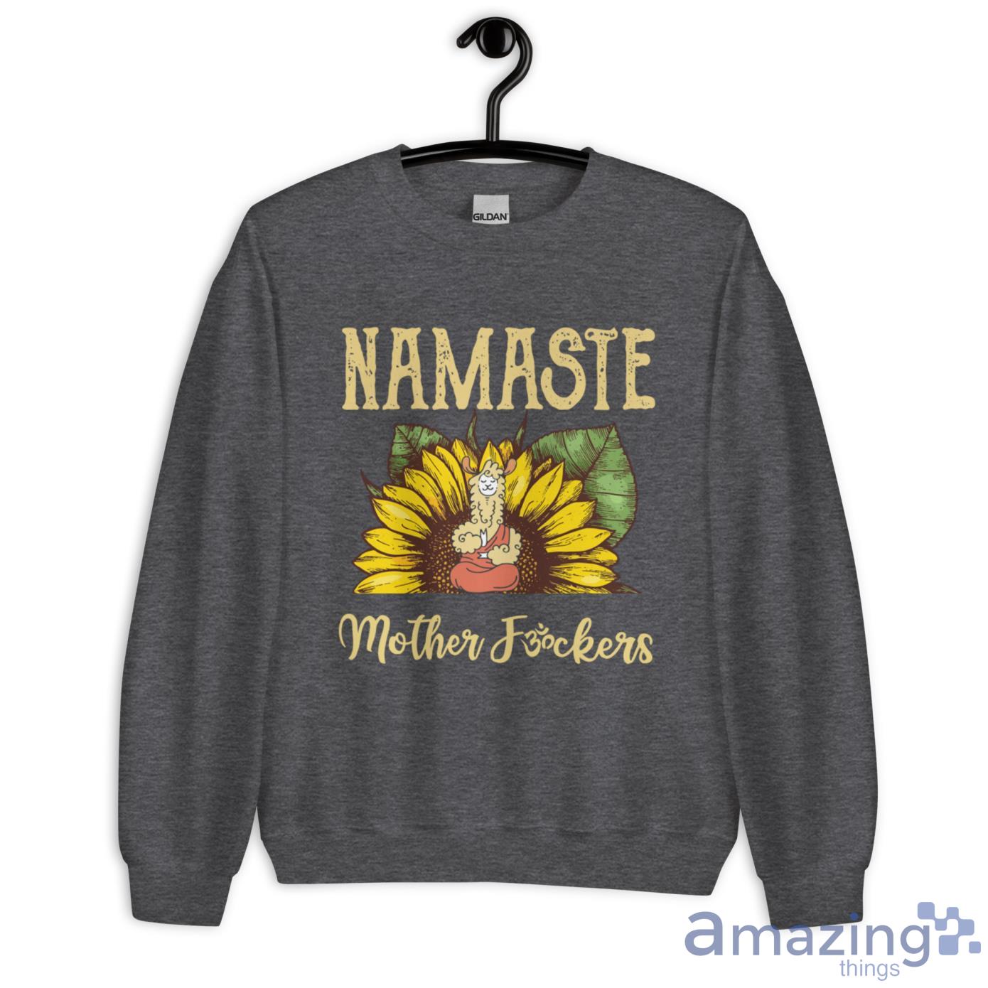 Llama Sunflower Namaste Mother Fockers Shirt image Llama Sunflower Namaste Mother Fockers Shirt - Unisex Heavy Blend Crewneck Sweatshirt-2