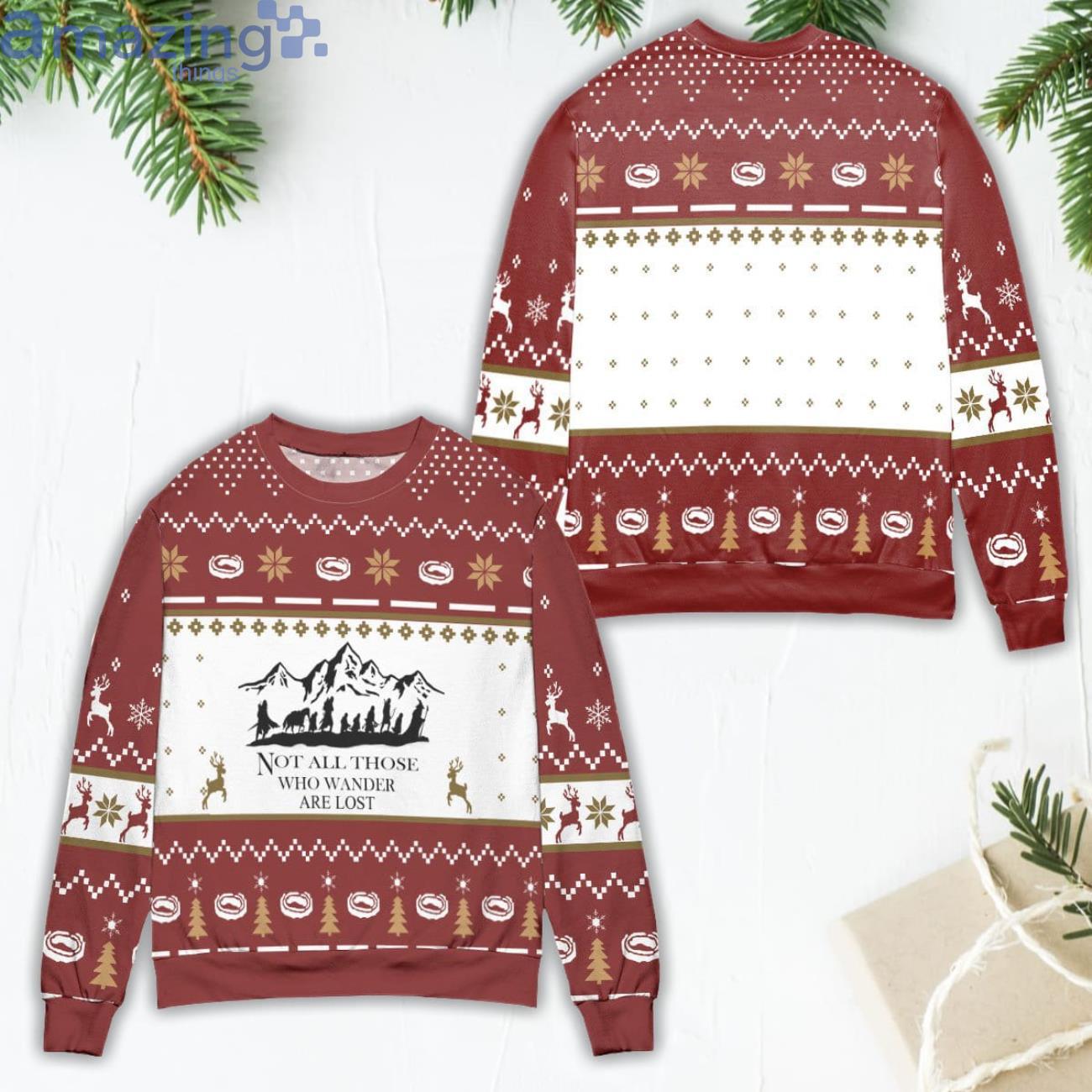 Lord Of The Rings Not All Those Who Wander Are Lost Ugly Christmas Sweater Product Photo 1 Lord Of The Rings Not All Those Who Wander Are Lost Ugly Christmas Sweater Product Photo 1