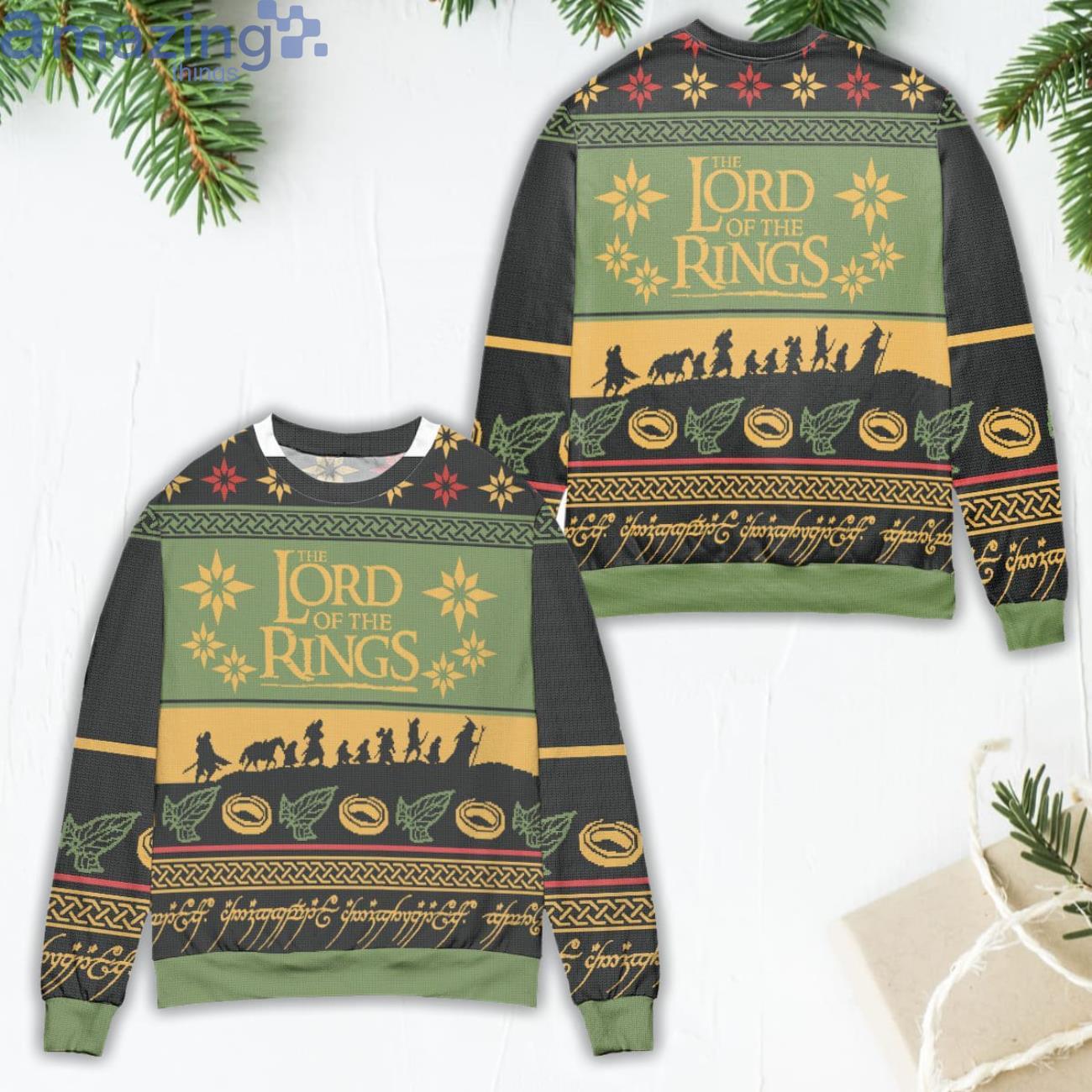 Lord Of The Rings The Fellowship Way To Mordor Vintage Ugly Christmas Sweater Product Photo 1