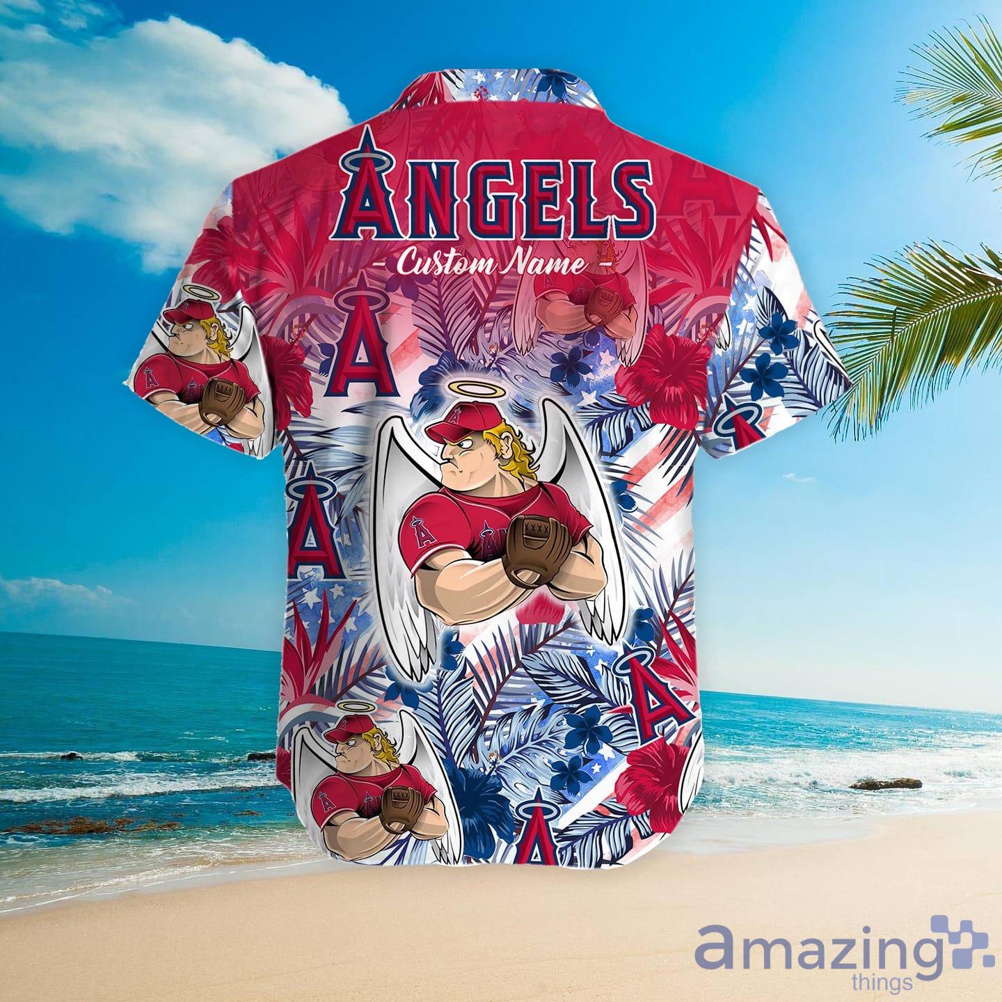 Los Angeles Angels Logo Aloha 2 Hawaiian Shirt And Short