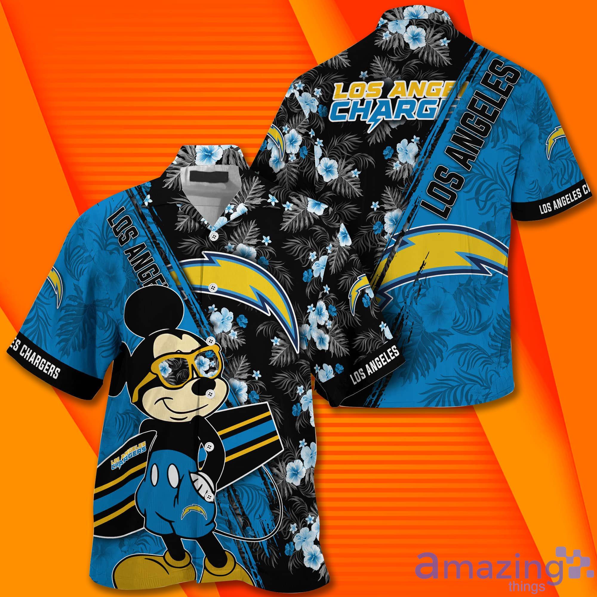 Los Angeles Chargers NFL All Over Print Short Sleeves Hawaiian Shirt image Los Angeles Chargers NFL All Over Print Short Sleeves Hawaiian Shirt Product Photo 2