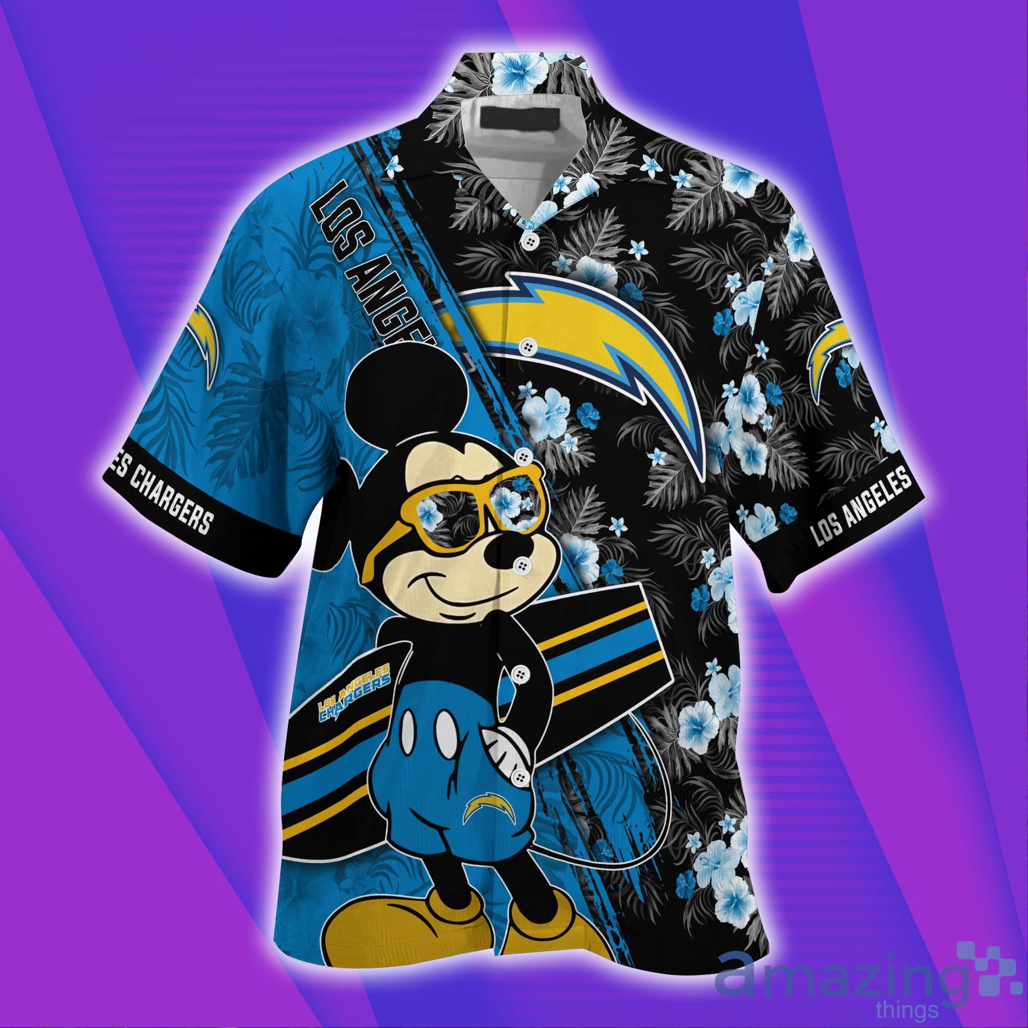 Los Angeles Chargers NFL All Over Print Short Sleeves Hawaiian Shirt image Los Angeles Chargers NFL All Over Print Short Sleeves Hawaiian Shirt Product Photo 3
