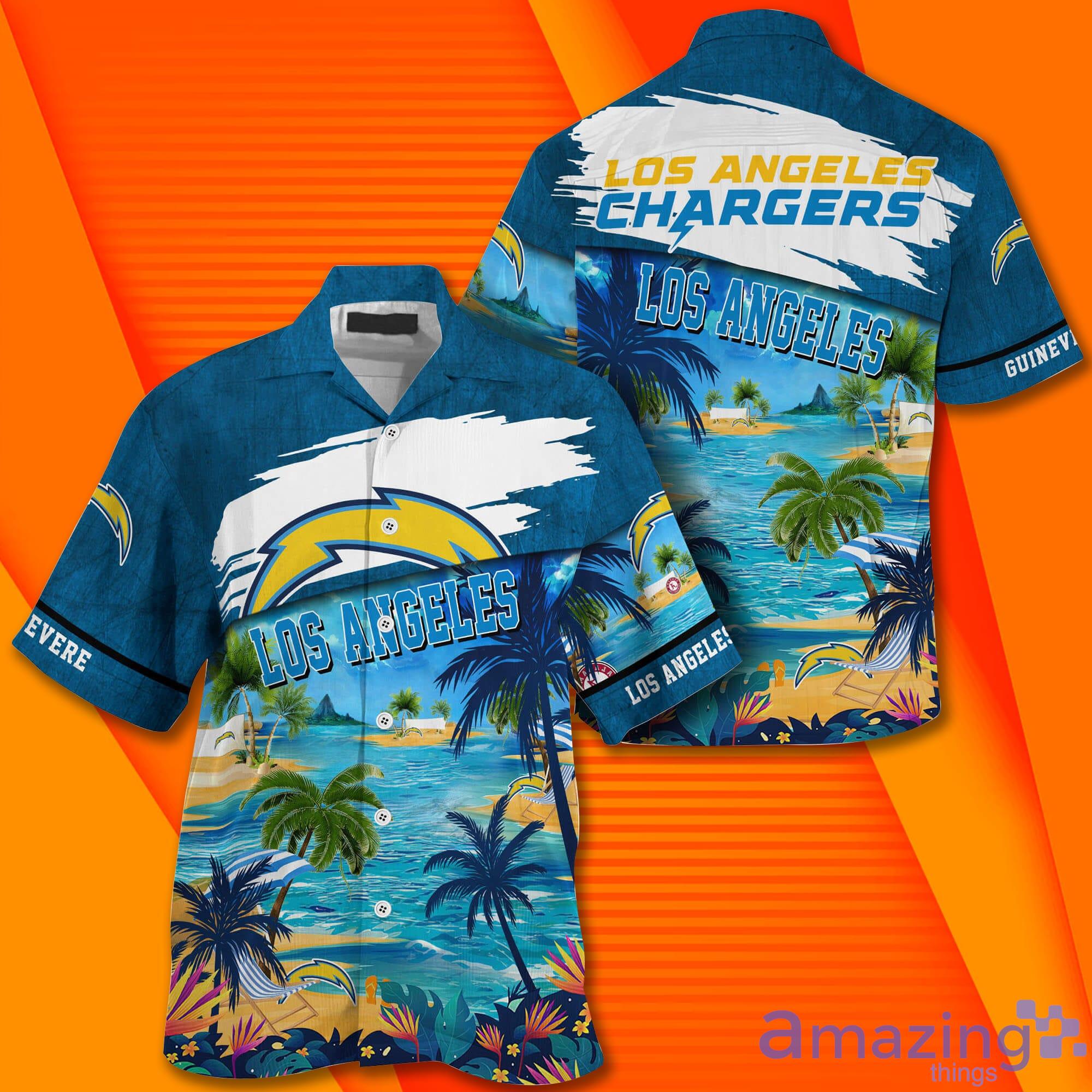 Los Angeles Chargers NFL Trending Custom Name Short Sleeves Hawaiian Shirt Product Photo 1