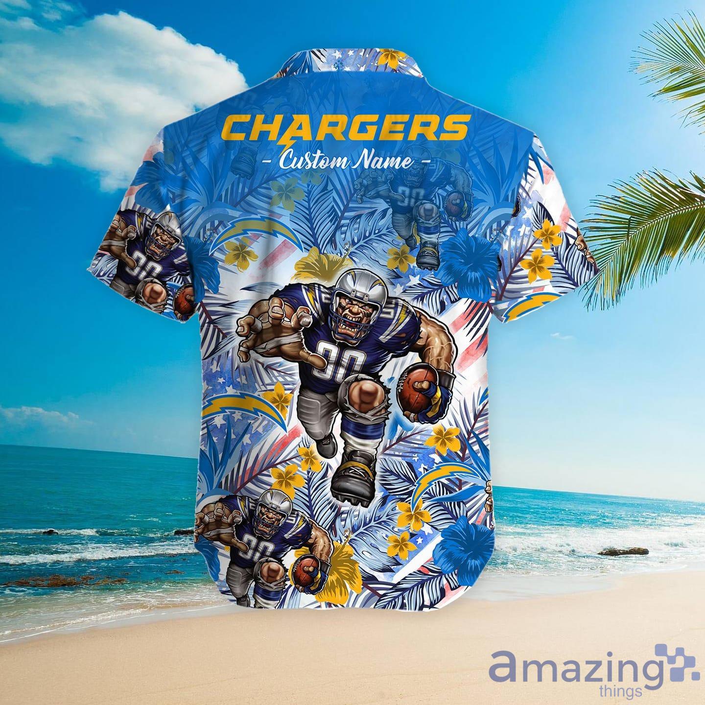 Custom Name Los Angeles Chargers NFL Aloha Hawaiian Shirt –