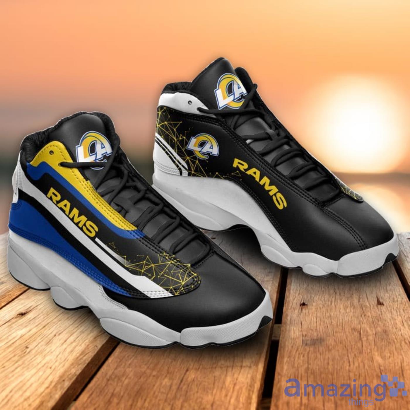 Los Angeles Rams Yellow Air Jordan 13 Shoes For Fans