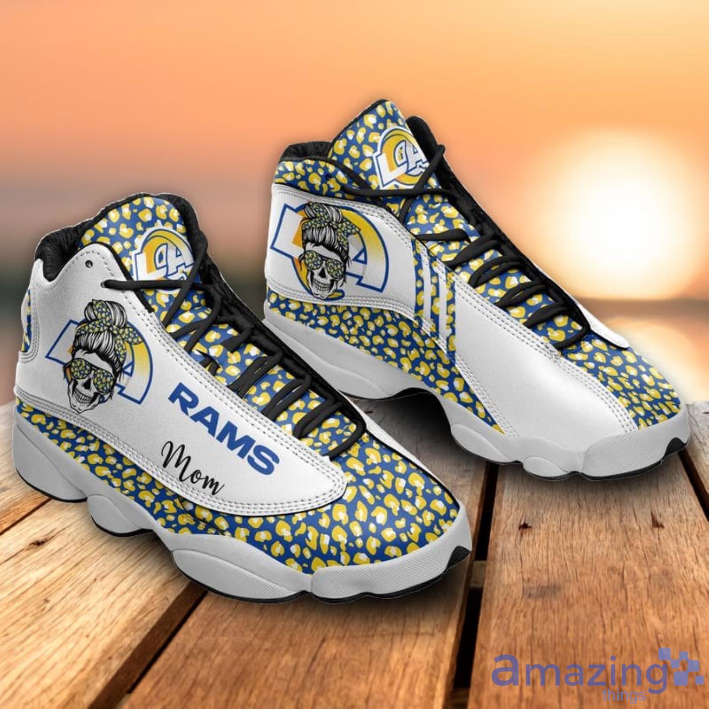 Los Angeles Rams Mom Leopard Pattern Air Jordan 13 Shoes For Fans image Los Angeles Rams Mom Leopard Pattern Air Jordan 13 Shoes For Fans Product Photo 4