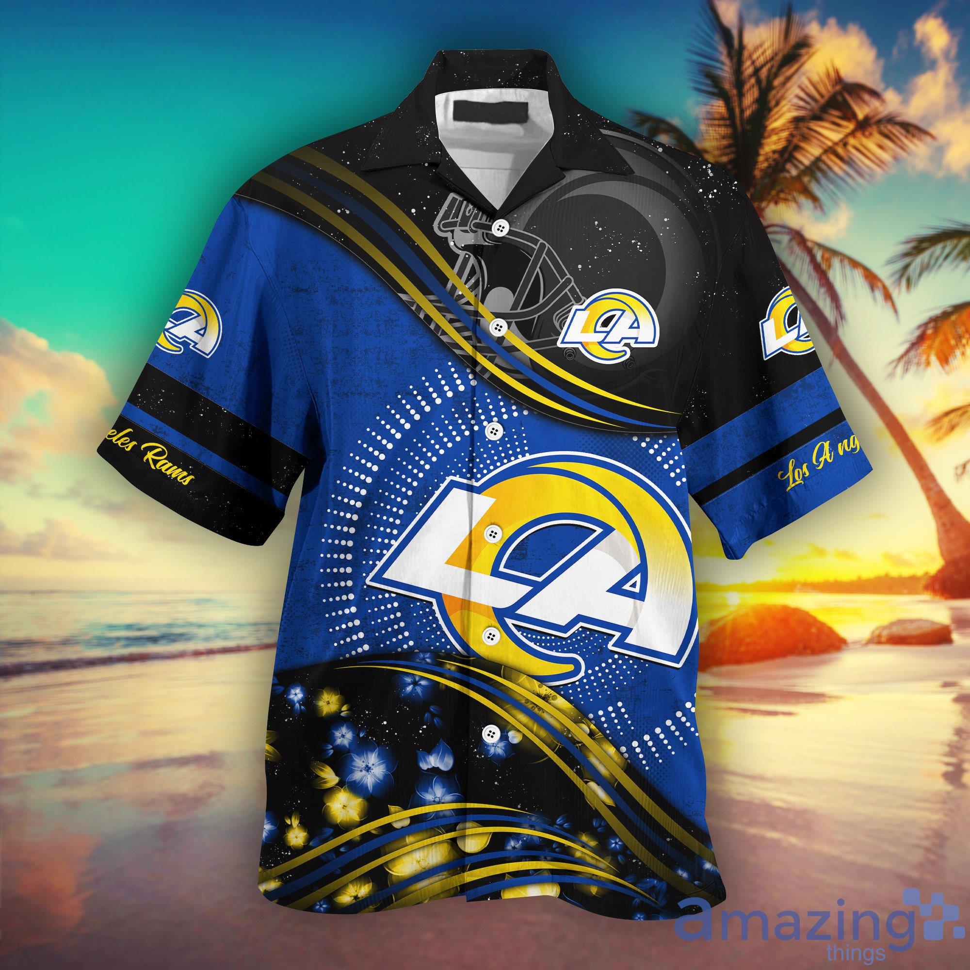 Los Angeles Rams Team Men And Women Short Sleeve Flower Hawaiian