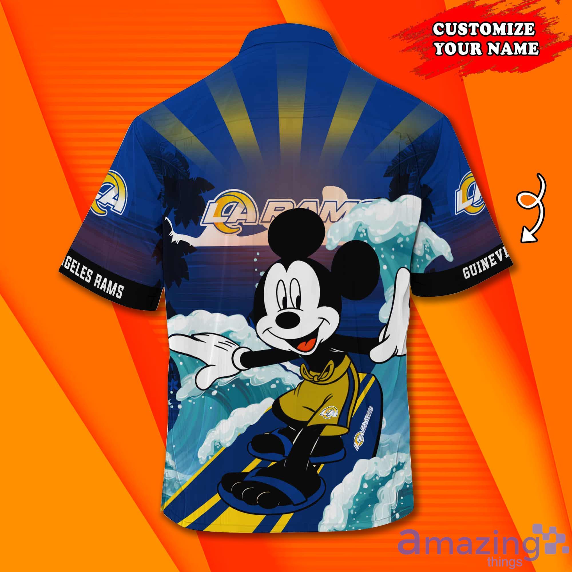Los Angeles Rams NFL Mickey Mouse Custom Name Hawaiian Shirt