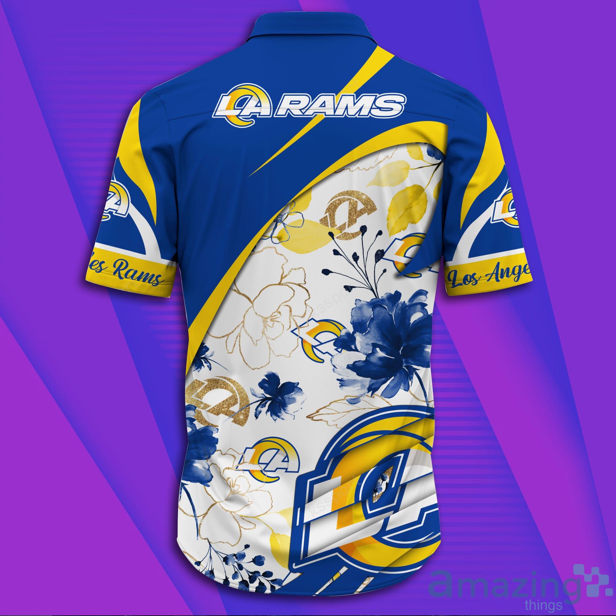 Los Angeles Rams NFL Short Sleeve Aloha Hawaiian Shirt image Los Angeles Rams NFL Short Sleeve Aloha Hawaiian Shirt Product Photo 2