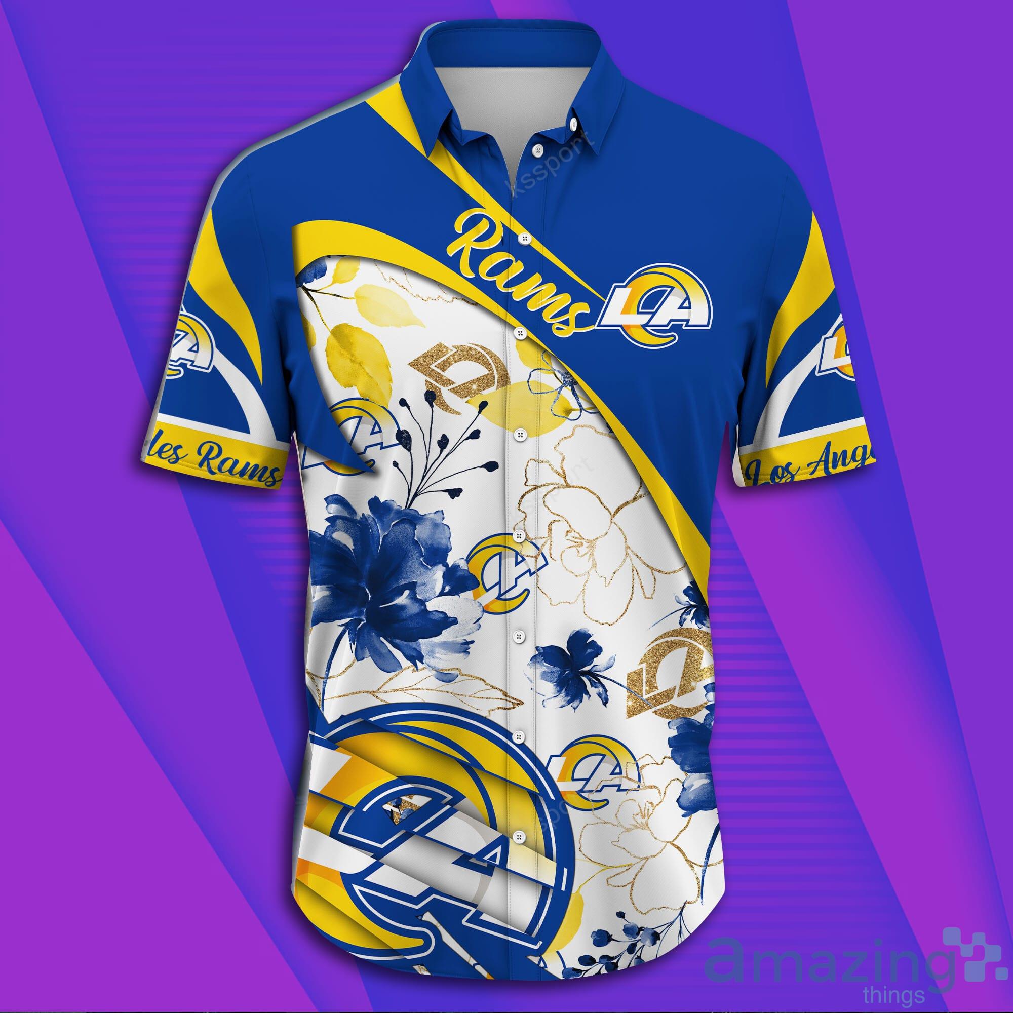 Los Angeles Rams NFL Short Sleeve Aloha Hawaiian Shirt image Los Angeles Rams NFL Short Sleeve Aloha Hawaiian Shirt Product Photo 3