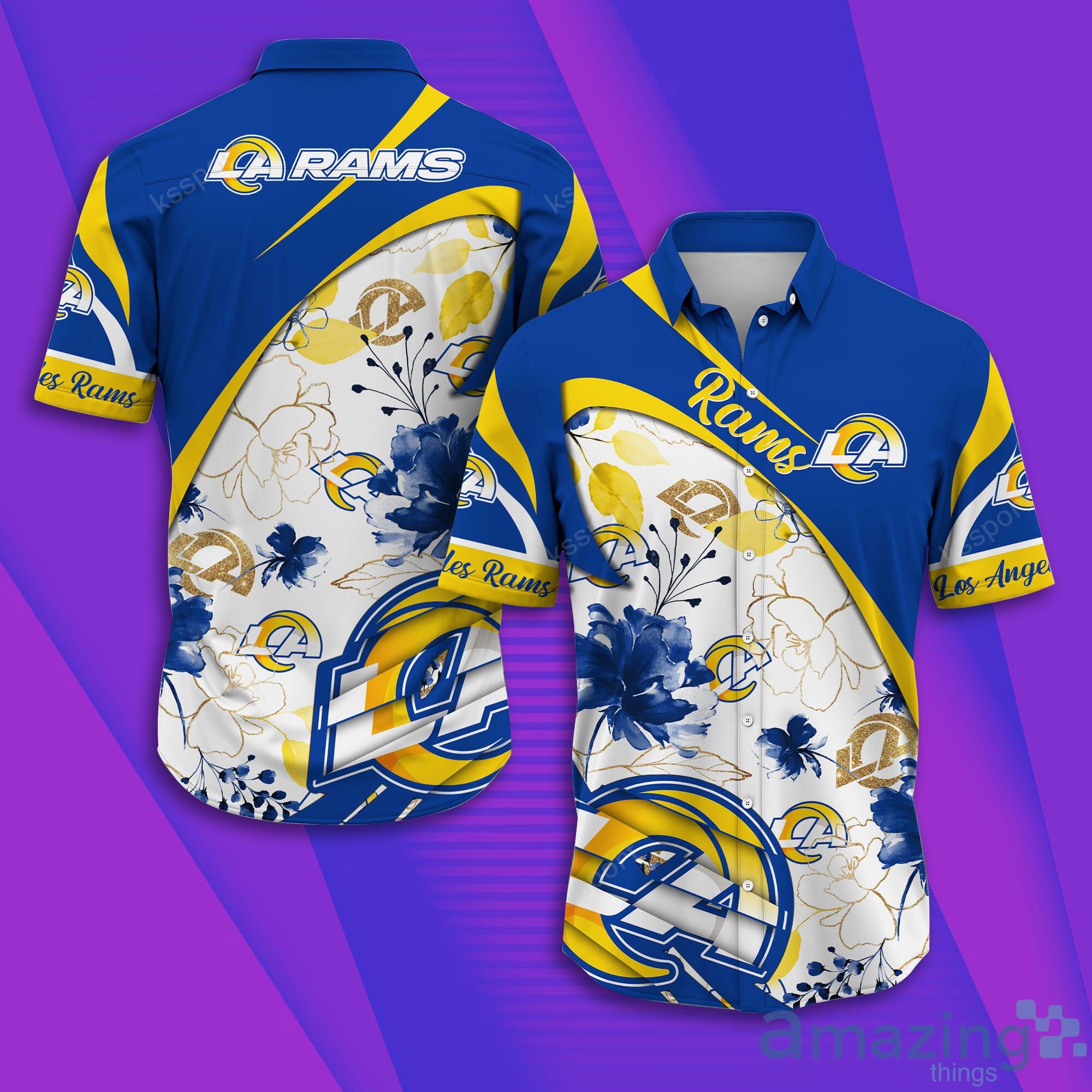 Los Angeles Rams NFL Short Sleeve Aloha Hawaiian Shirt Product Photo 1 Los Angeles Rams NFL Short Sleeve Aloha Hawaiian Shirt Product Photo 1