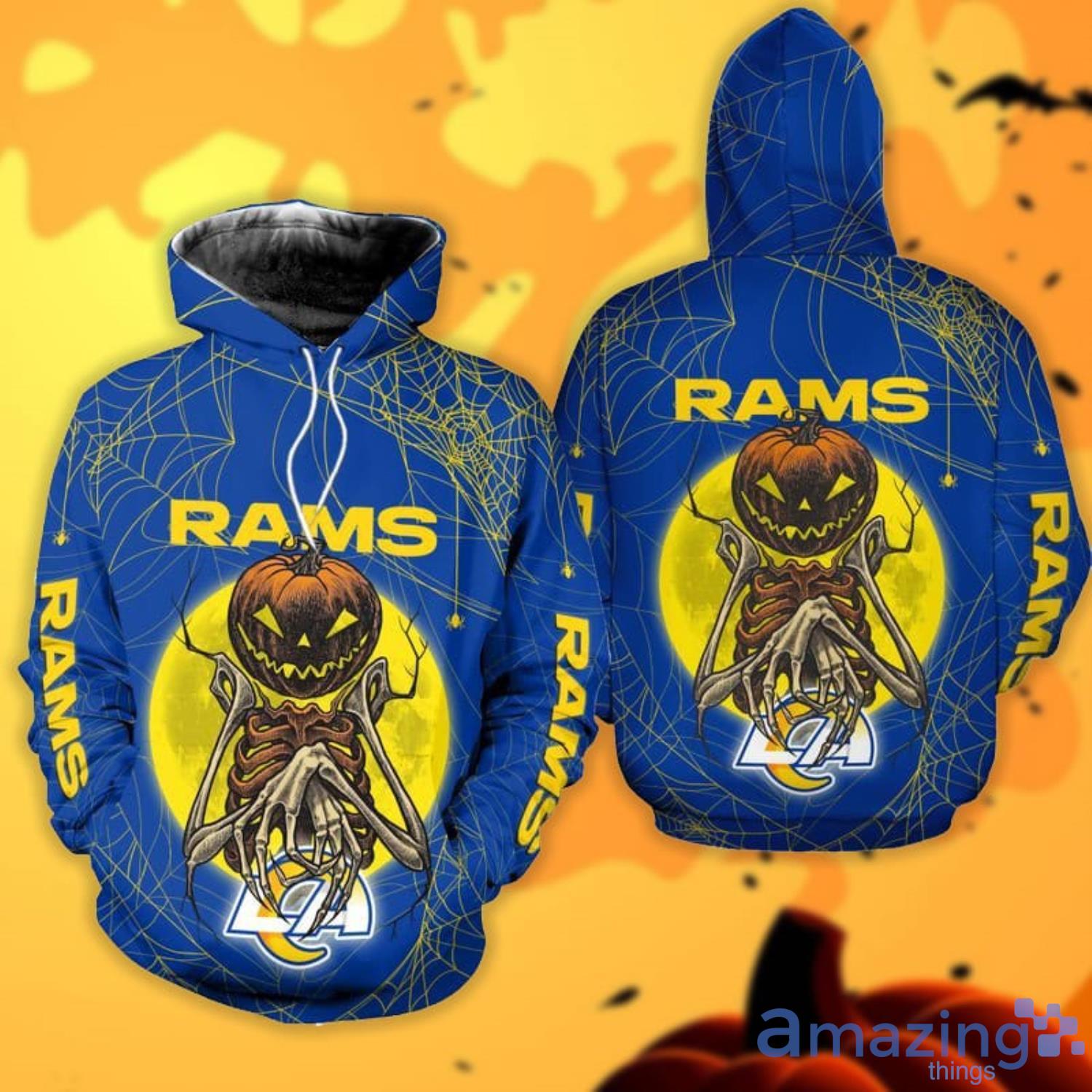 Los Angeles Rams Pumpskin Monster Halloween 3D All Over Printed Shirts Product Photo 1