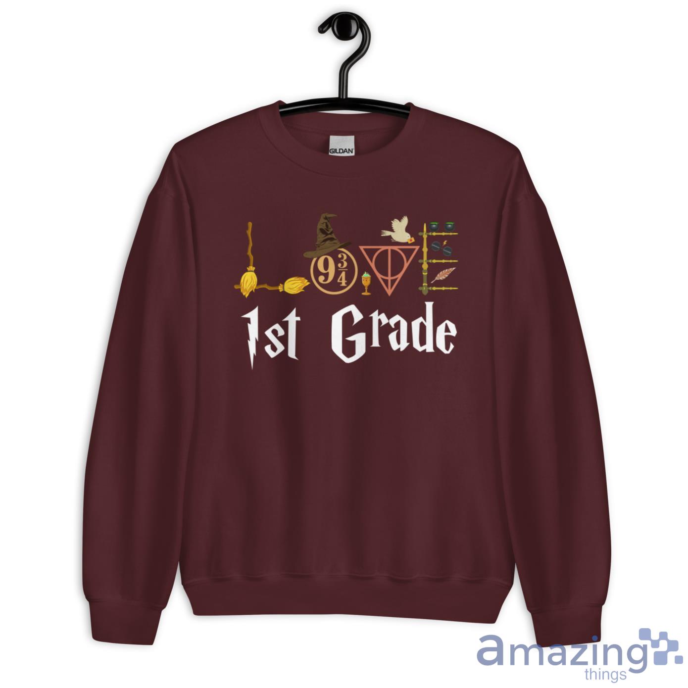 Love 1st Grade Wizard Teacher Shirt image Love 1st Grade Wizard Teacher Shirt - Unisex Heavy Blend Crewneck Sweatshirt-1