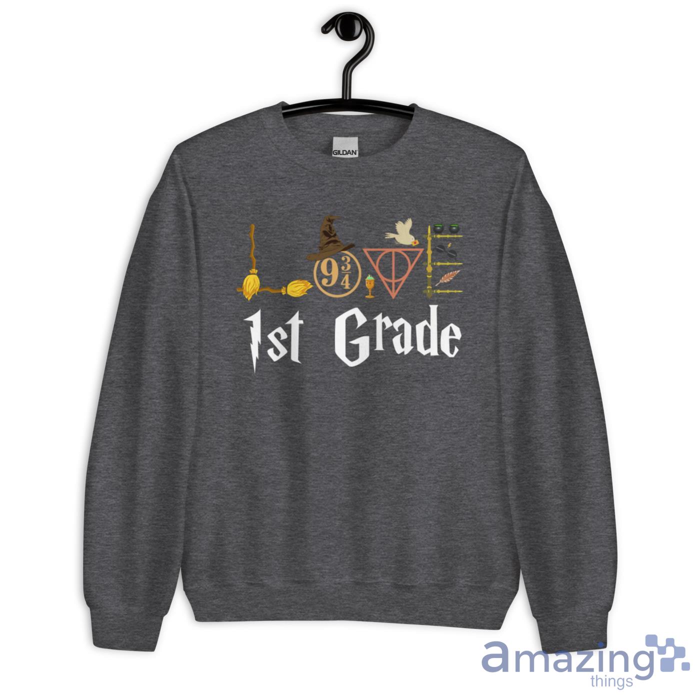 Love 1st Grade Wizard Teacher Shirt image Love 1st Grade Wizard Teacher Shirt - Unisex Heavy Blend Crewneck Sweatshirt-2