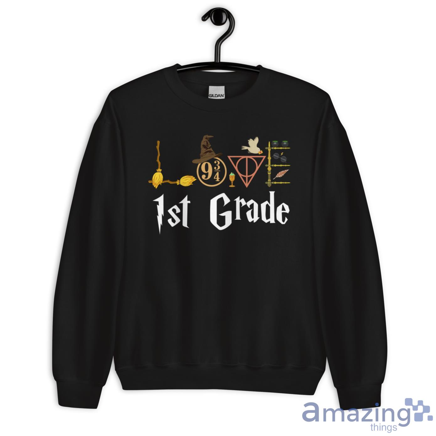 Love 1st Grade Wizard Teacher Shirt image Love 1st Grade Wizard Teacher Shirt - Unisex Heavy Blend Crewneck Sweatshirt