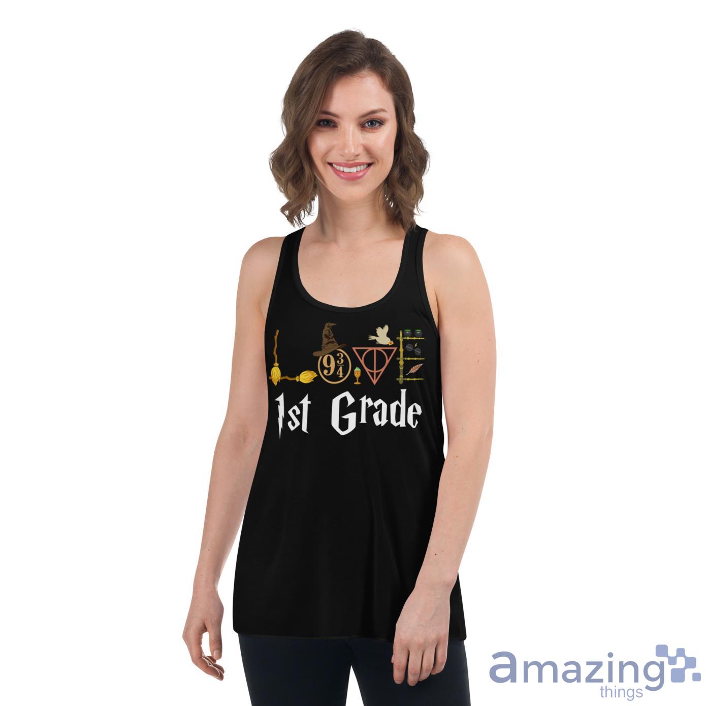 Love 1st Grade Wizard Teacher Shirt image Love 1st Grade Wizard Teacher Shirt - Womens Flowy Racerback Tank