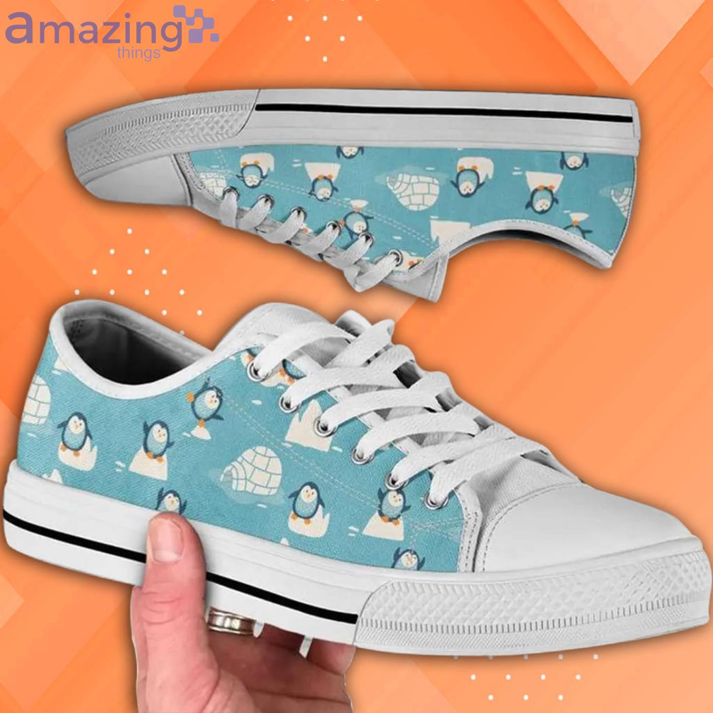 Lovely Penguin Pattern Low Top Shoes Product Photo 1