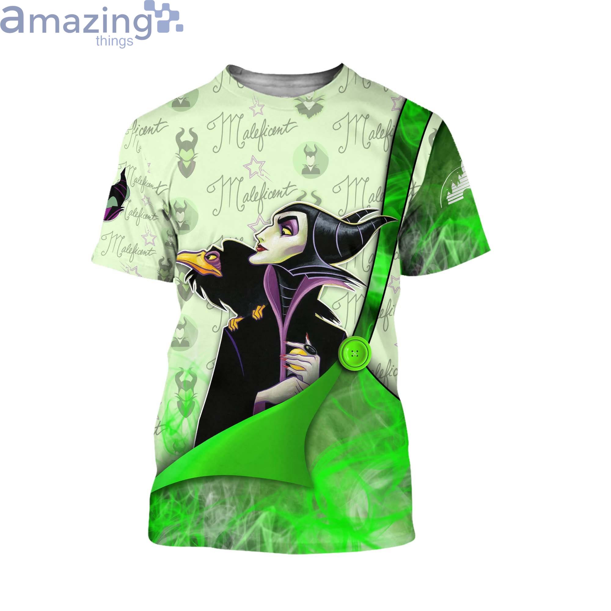 Maleficent & Diablo Green Button Overalls Patterns Disney Cartoon 3D T Shirt image Maleficent & Diablo Green Button Overalls Patterns Disney Cartoon 3D T-Shirt Product Photo 2
